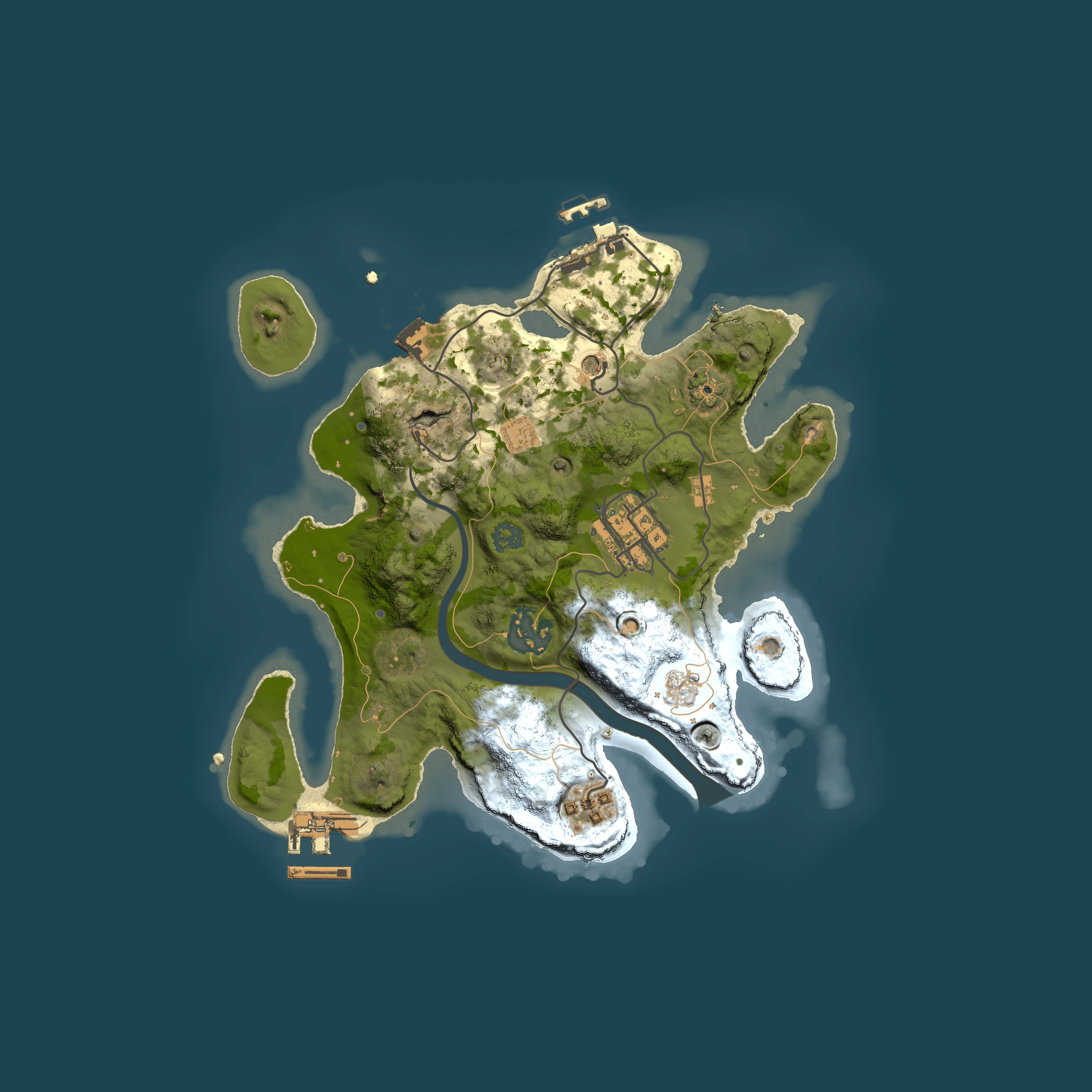 Full top-down render of Rust map seed 1008795634, 2500x2500m