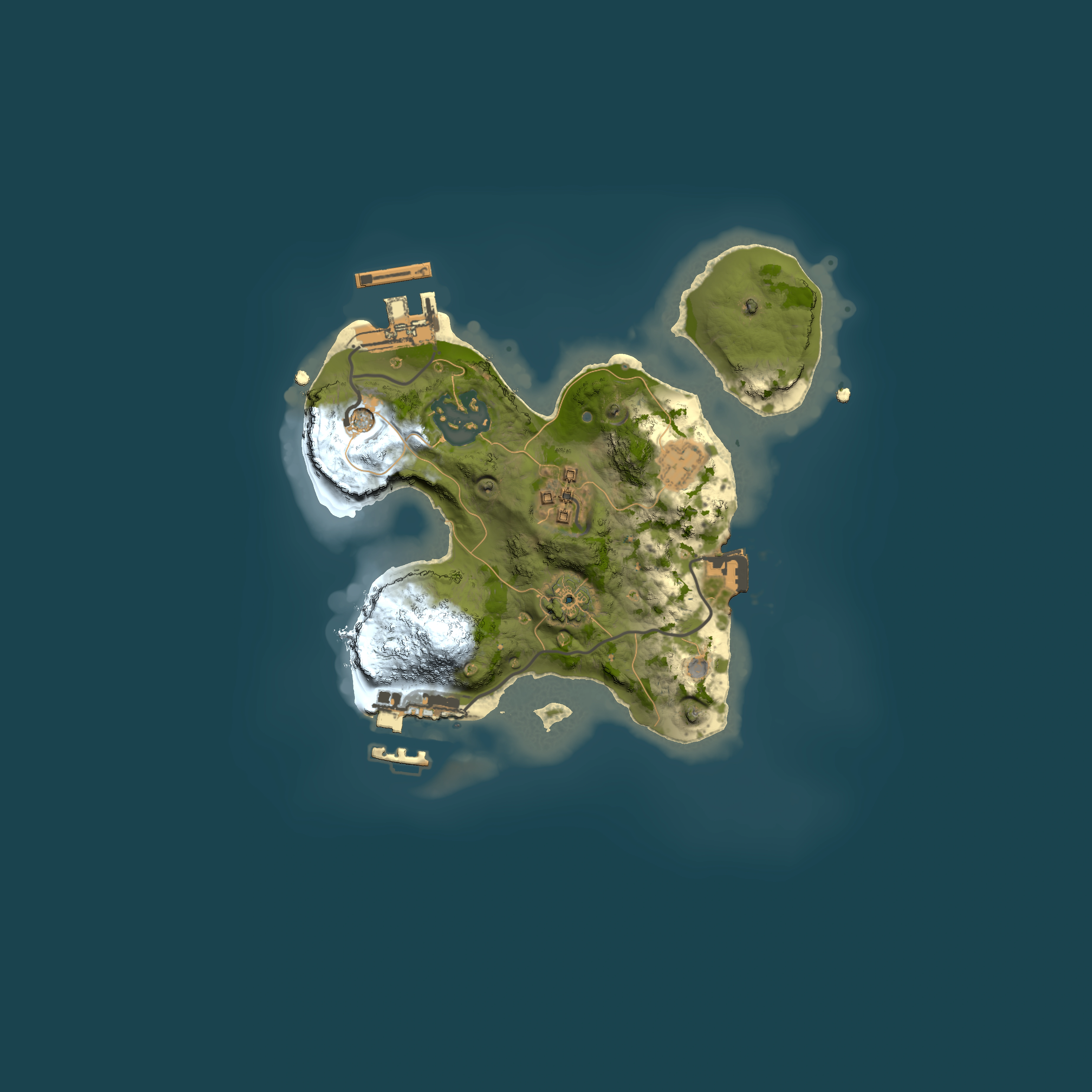 Full top-down render of Rust map seed 196861936, 2000x2000m