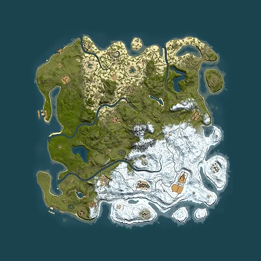 Rust map seed 980839434, 5000x5000m top-down preview