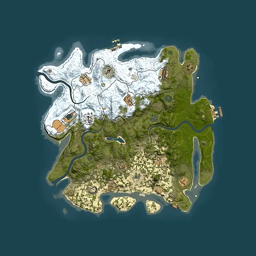 Rust map seed 733499745, 4000x4000m top-down preview