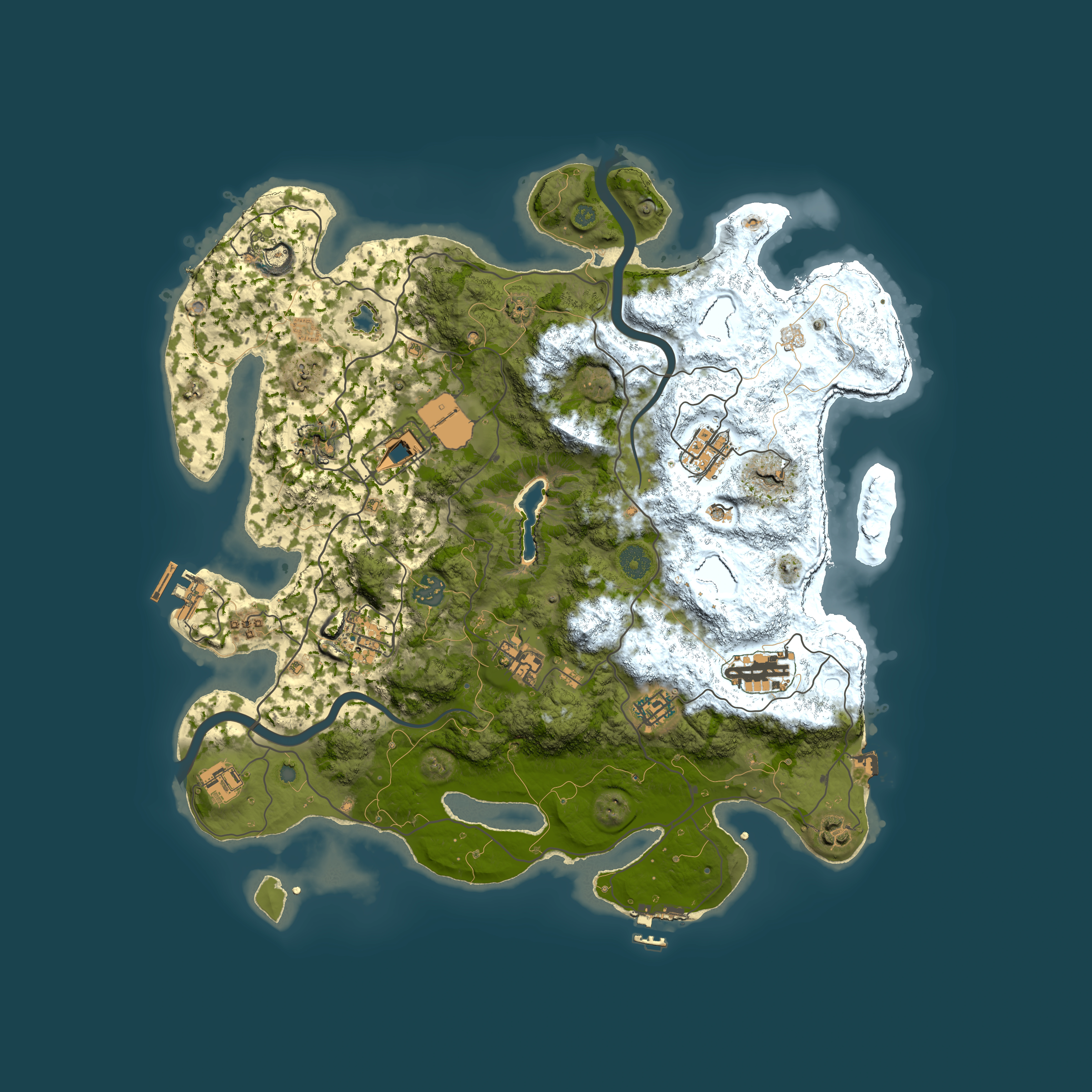 Full top-down render of Rust map seed 2101595337, 4000x4000m