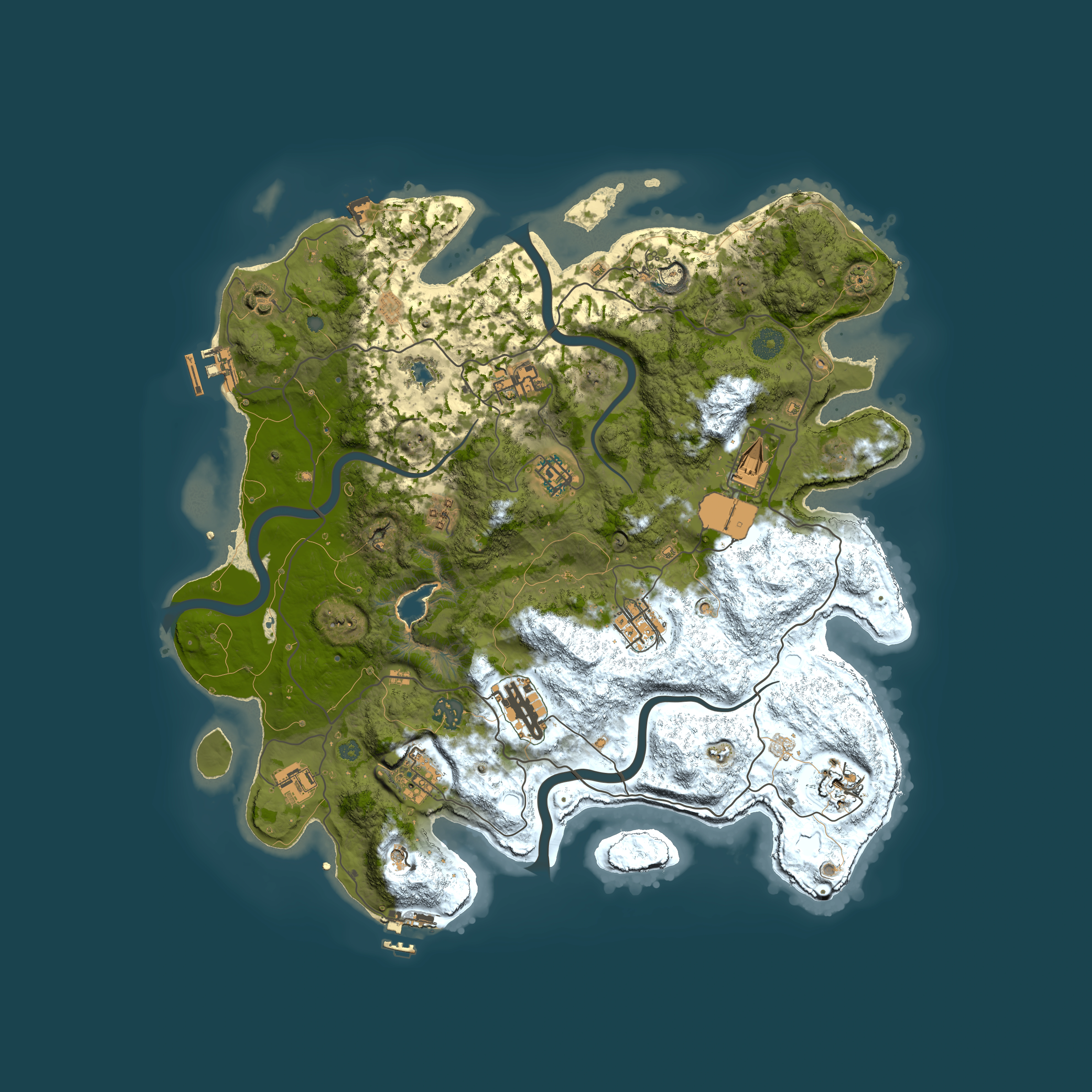 Full top-down render of Rust map seed 763894010, 4000x4000m
