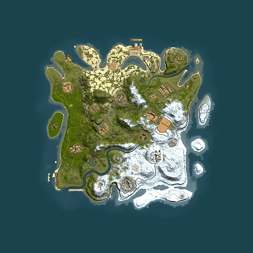 Rust map seed 1734879587, 3500x3500m top-down preview