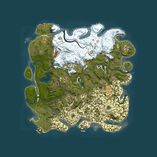 Rust map seed 1878072845, 4500x4500m top-down preview