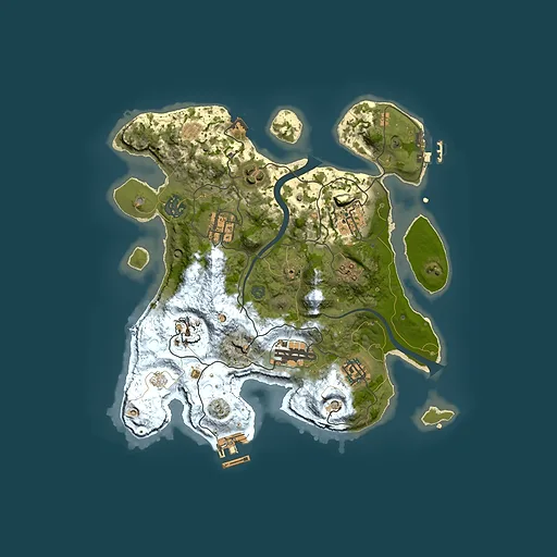 Rust map seed 1858419864, 3000x3000m top-down preview