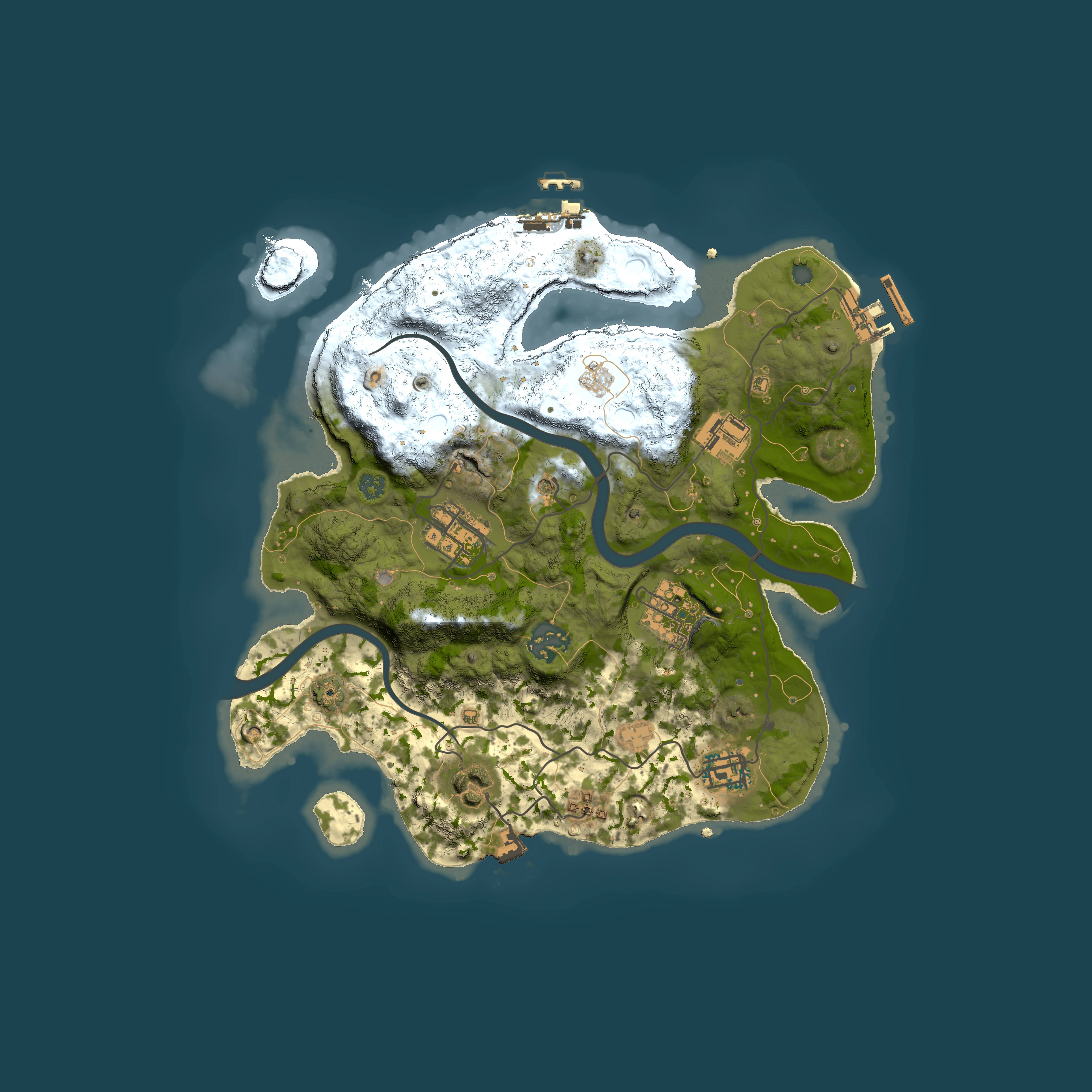 Full top-down render of Rust map seed 771275489, 3000x3000m