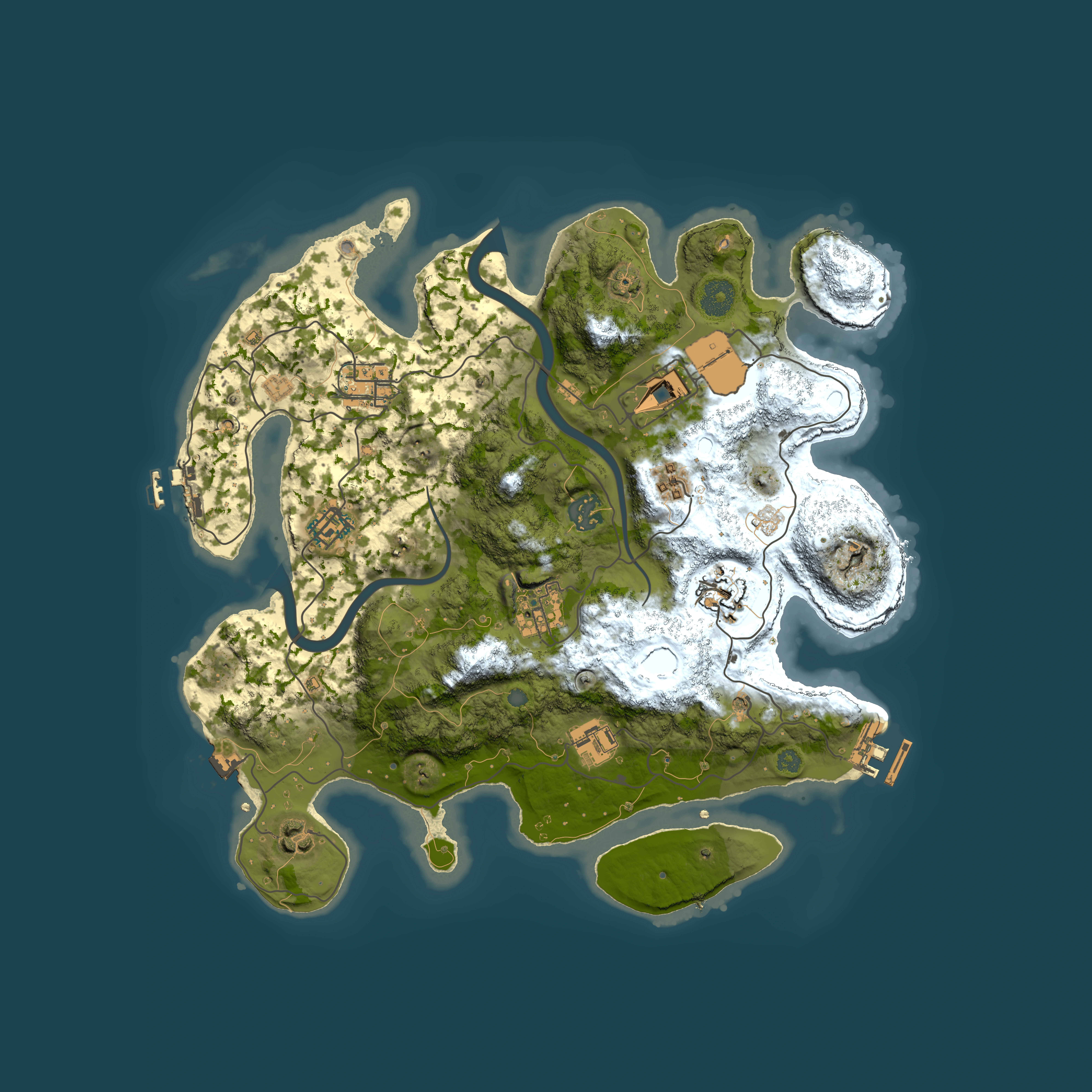 Full top-down render of Rust map seed 326800634, 3500x3500m