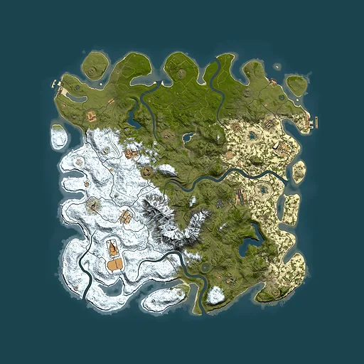Rust map seed 1434751675, 5000x5000m top-down preview