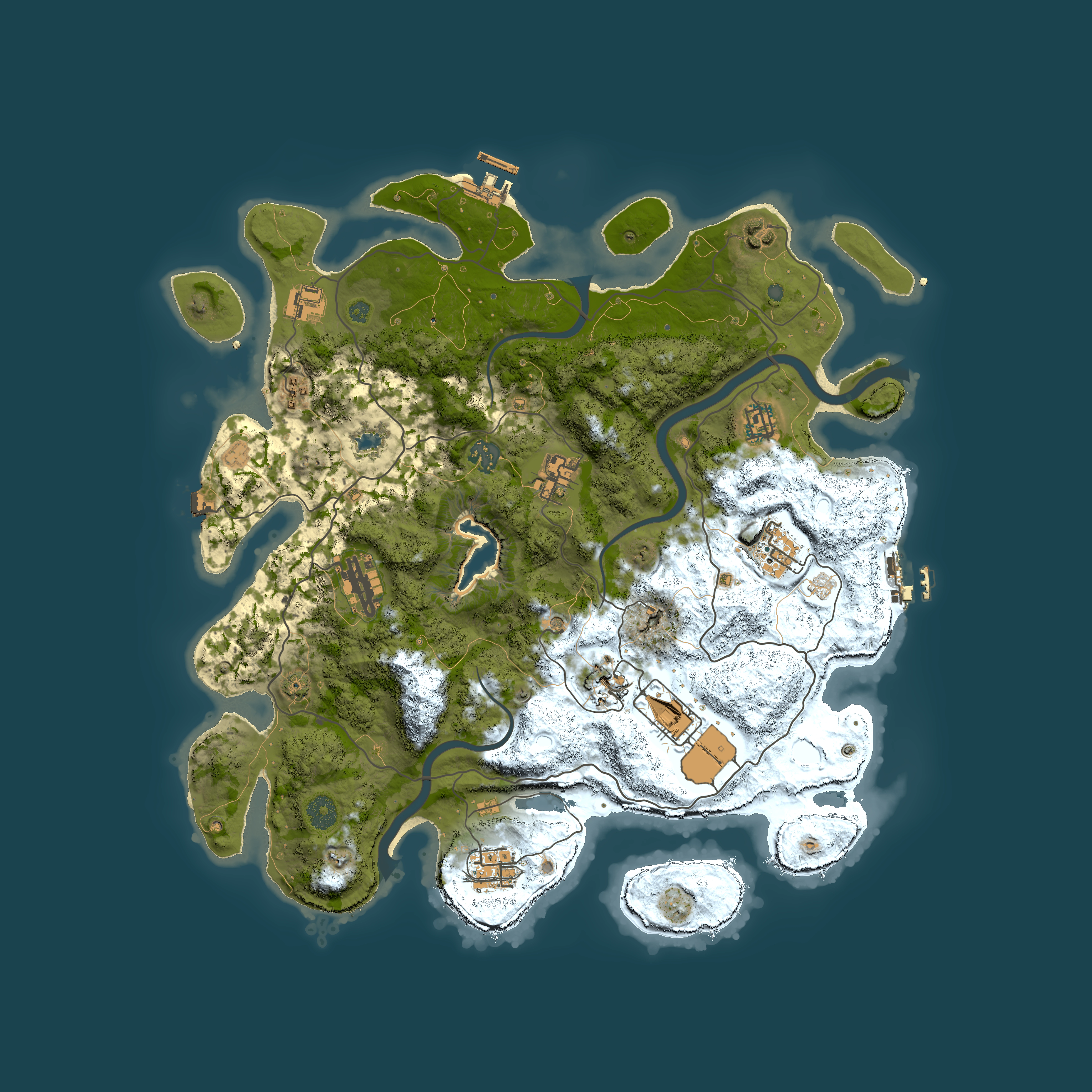 Full top-down render of Rust map seed 373887059, 4000x4000m