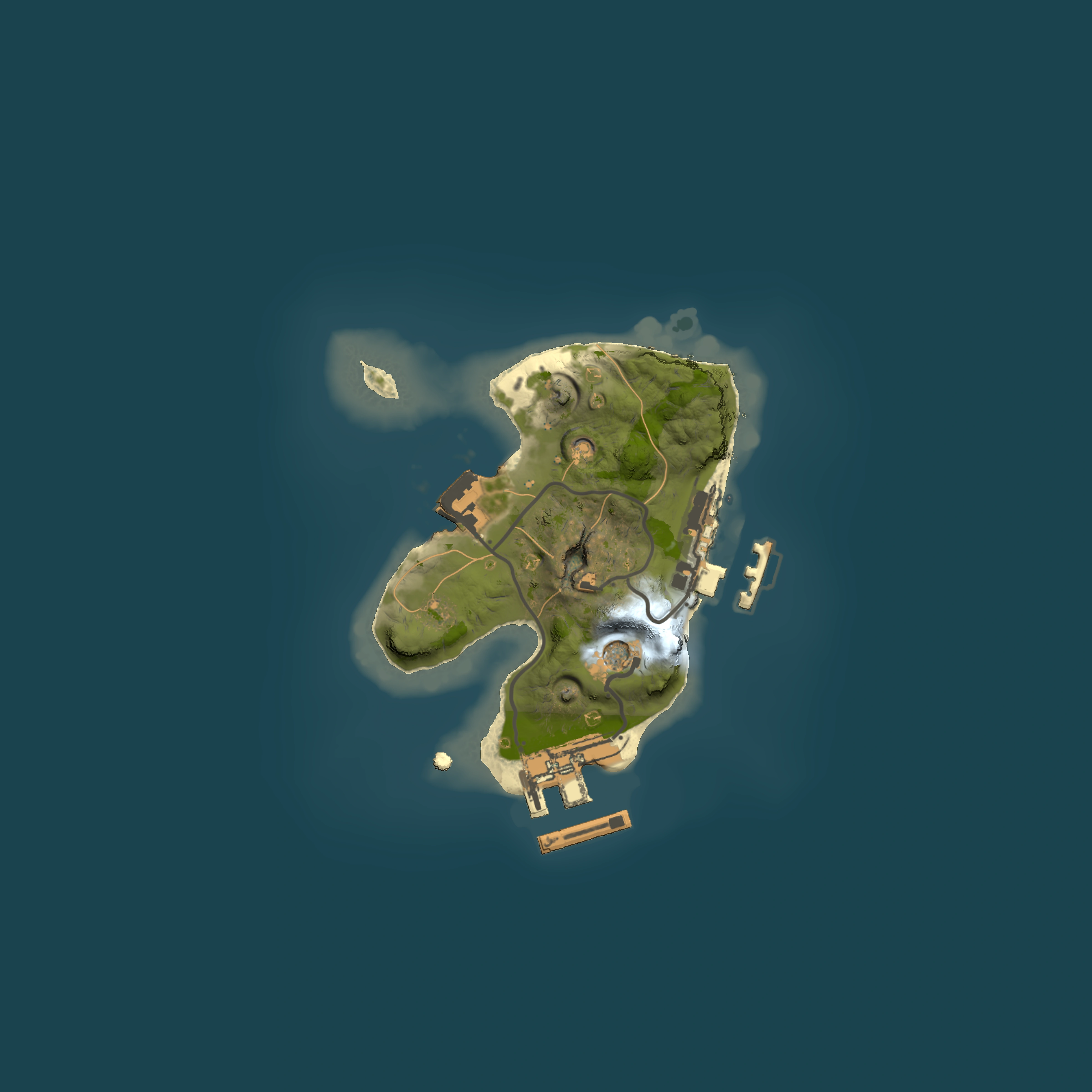 Full top-down render of Rust map seed 130342171, 1500x1500m