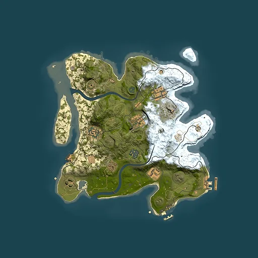 Rust map seed 1683791110, 3000x3000m top-down preview