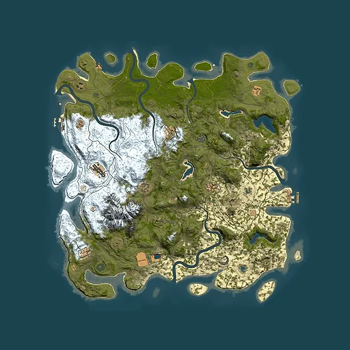 Rust map seed 400969959, 5000x5000m top-down preview