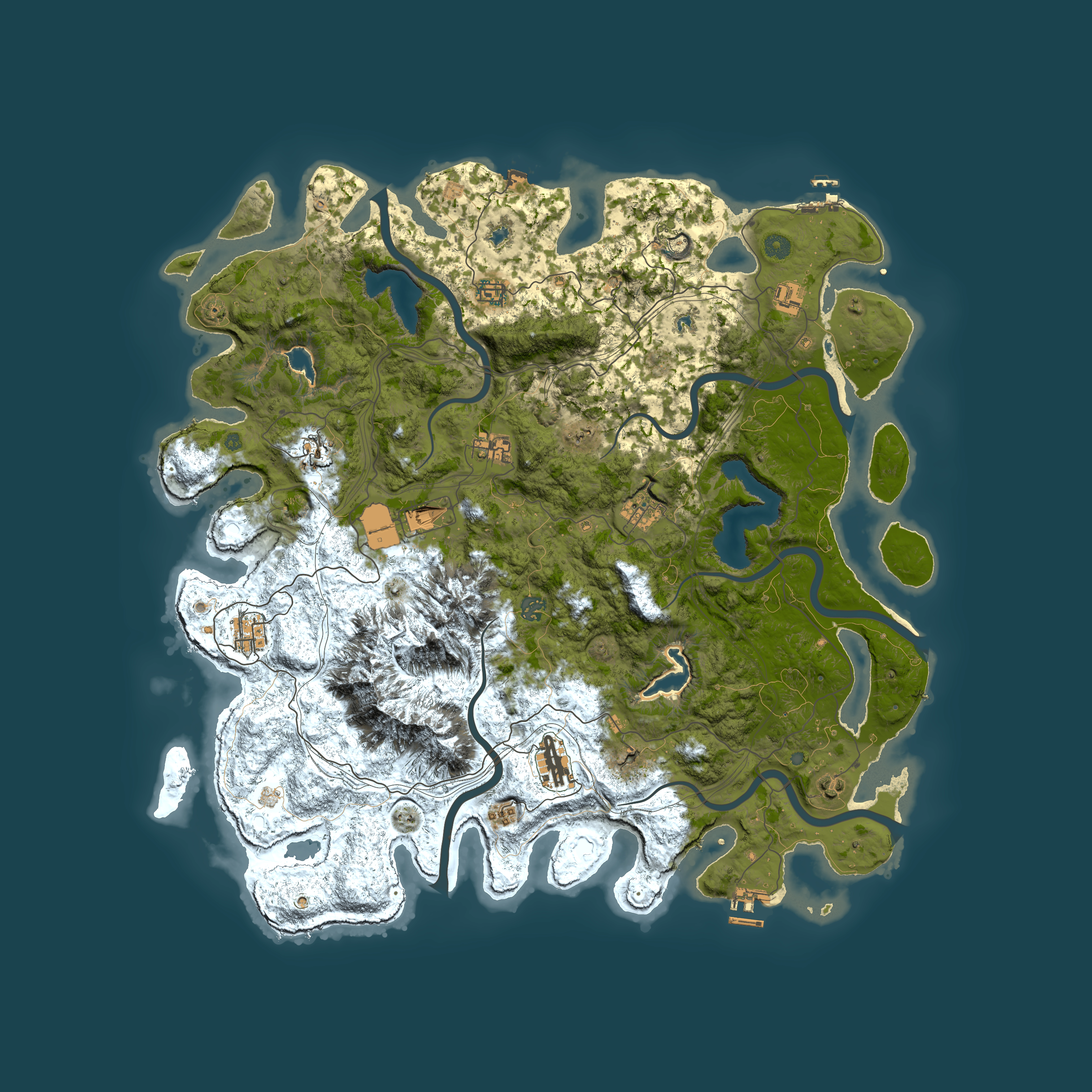 Full top-down render of Rust map seed 1563168811, 5000x5000m