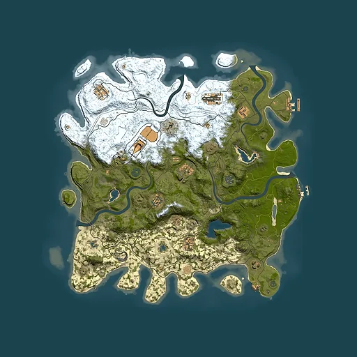 Rust map seed 909460749, 4500x4500m top-down preview