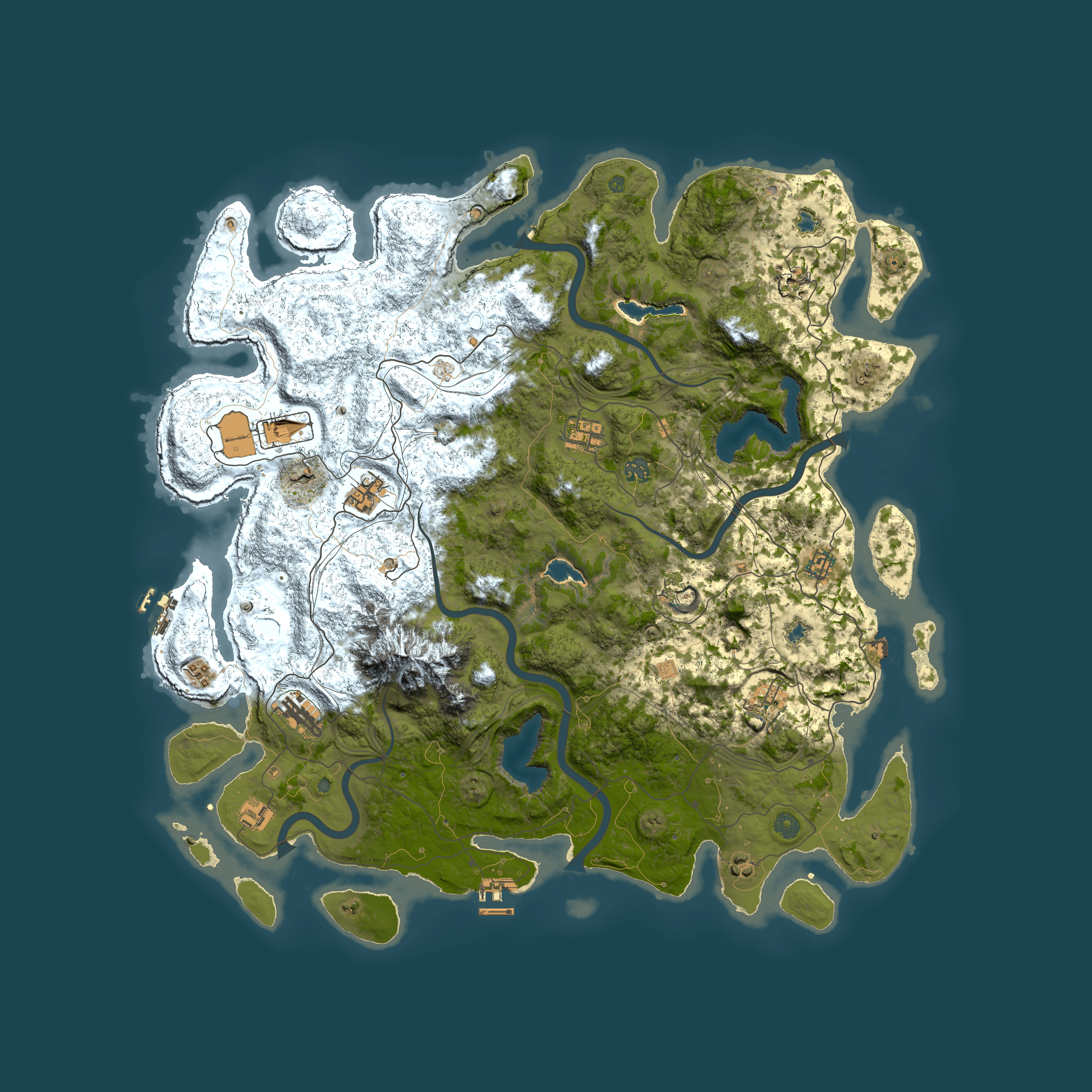 Full top-down render of Rust map seed 1553532113, 5000x5000m