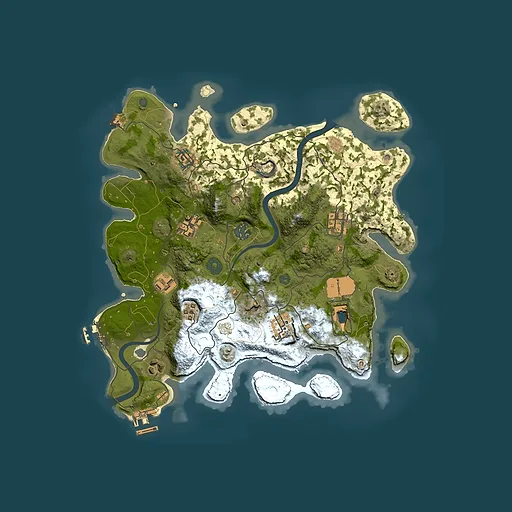 Rust map seed 1057814136, 3500x3500m top-down preview