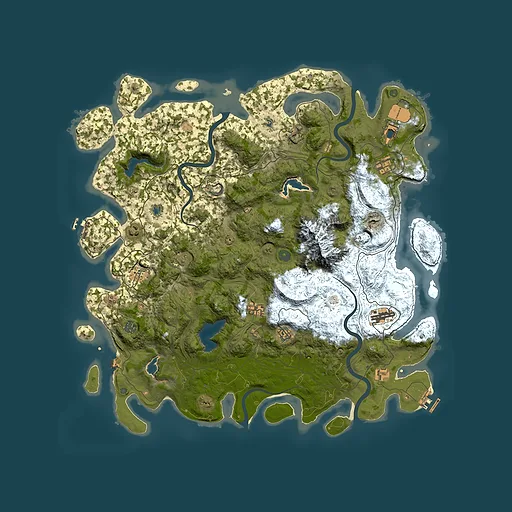 Rust map seed 1243806868, 5000x5000m top-down preview