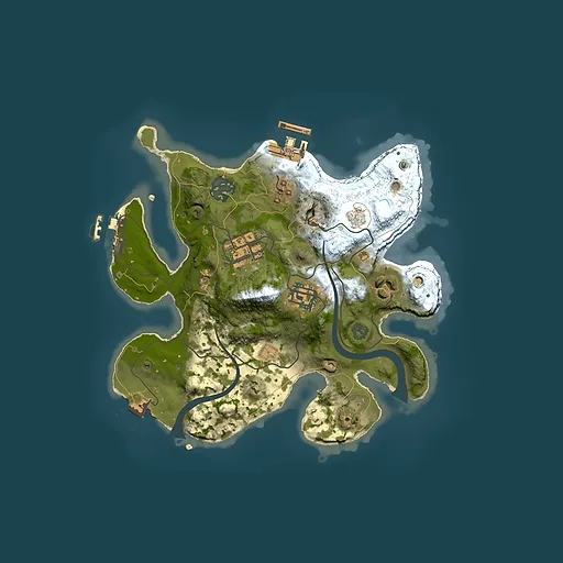 Rust map seed 1079066603, 2500x2500m top-down preview