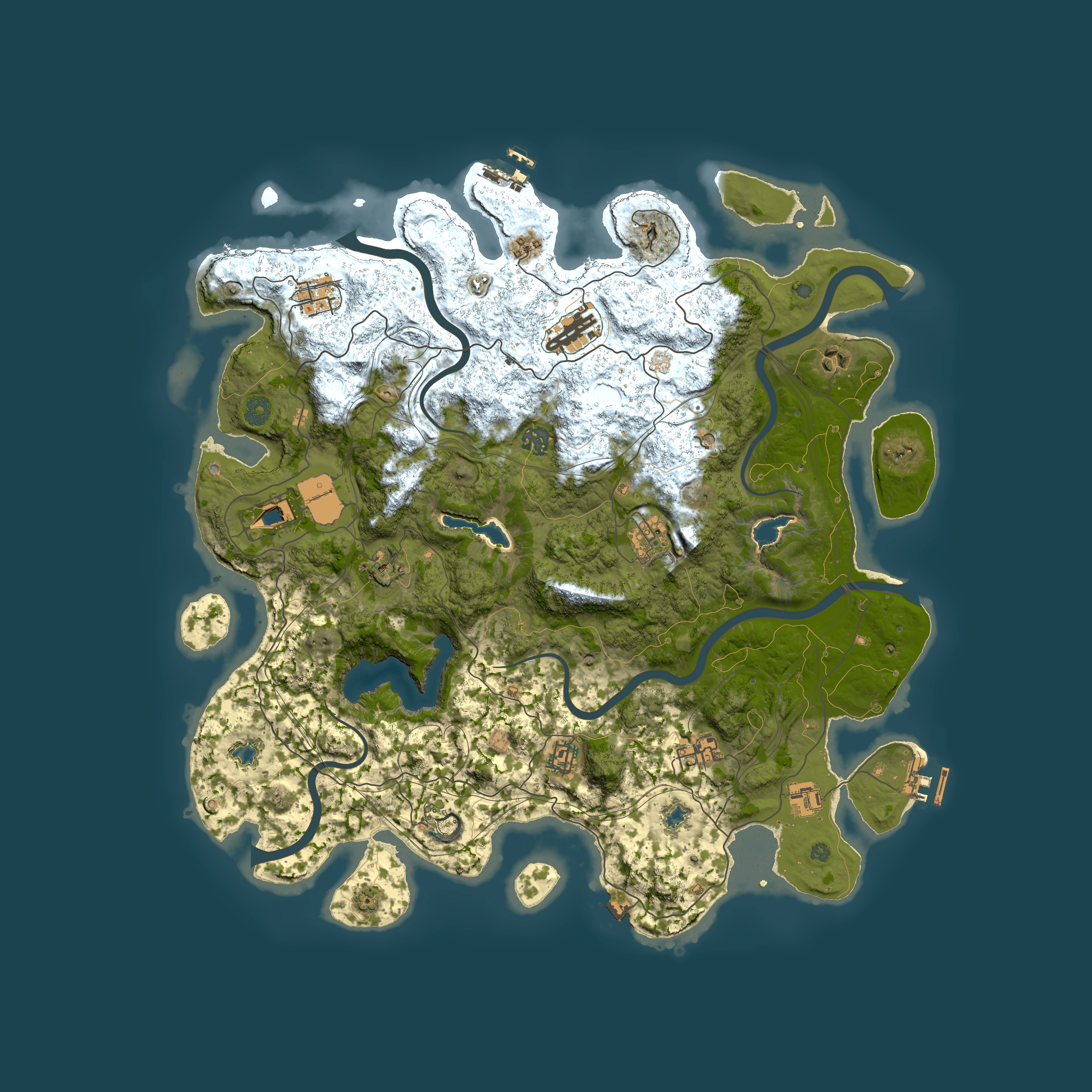 Full top-down render of Rust map seed 1895265092, 4500x4500m