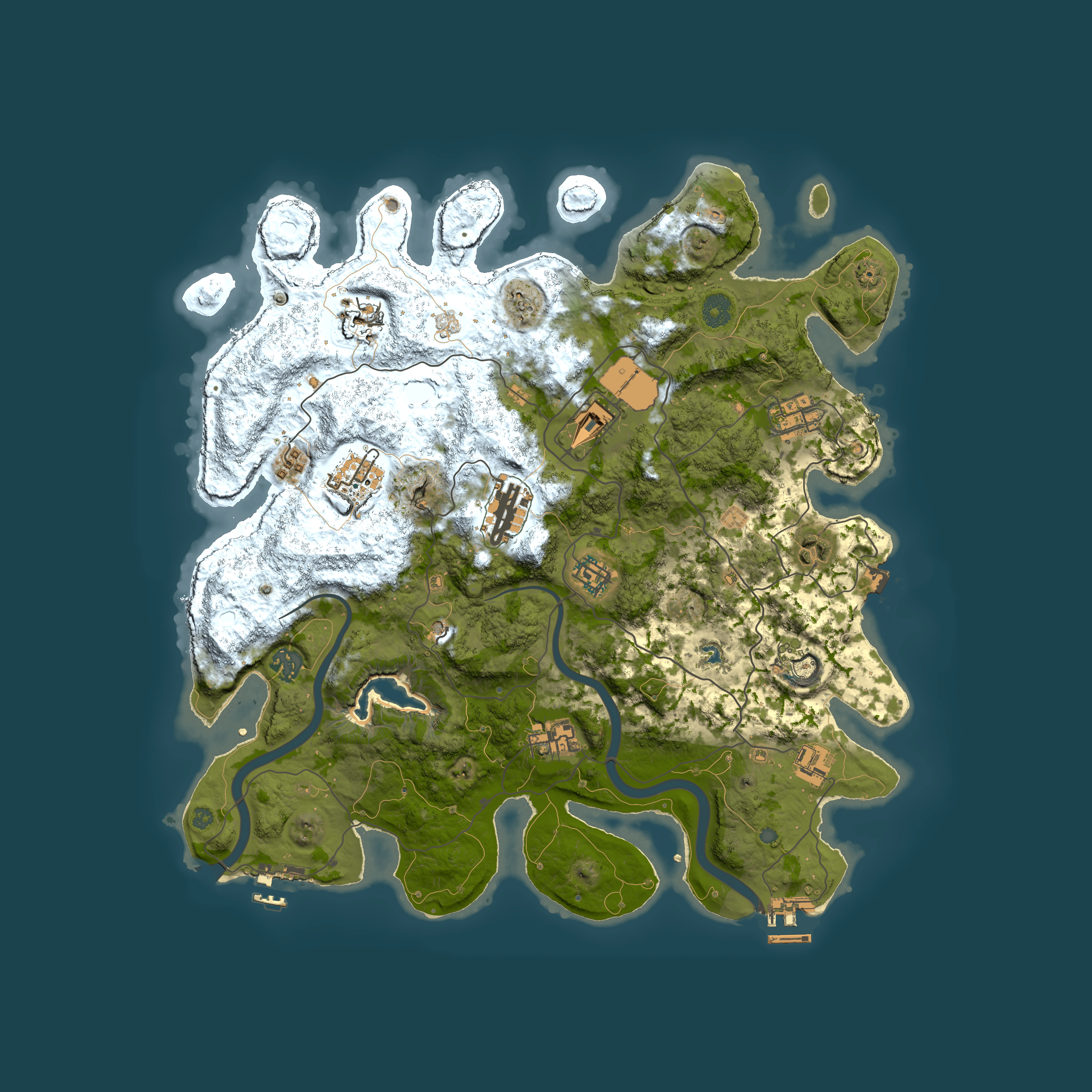 Full top-down render of Rust map seed 1093541748, 4000x4000m