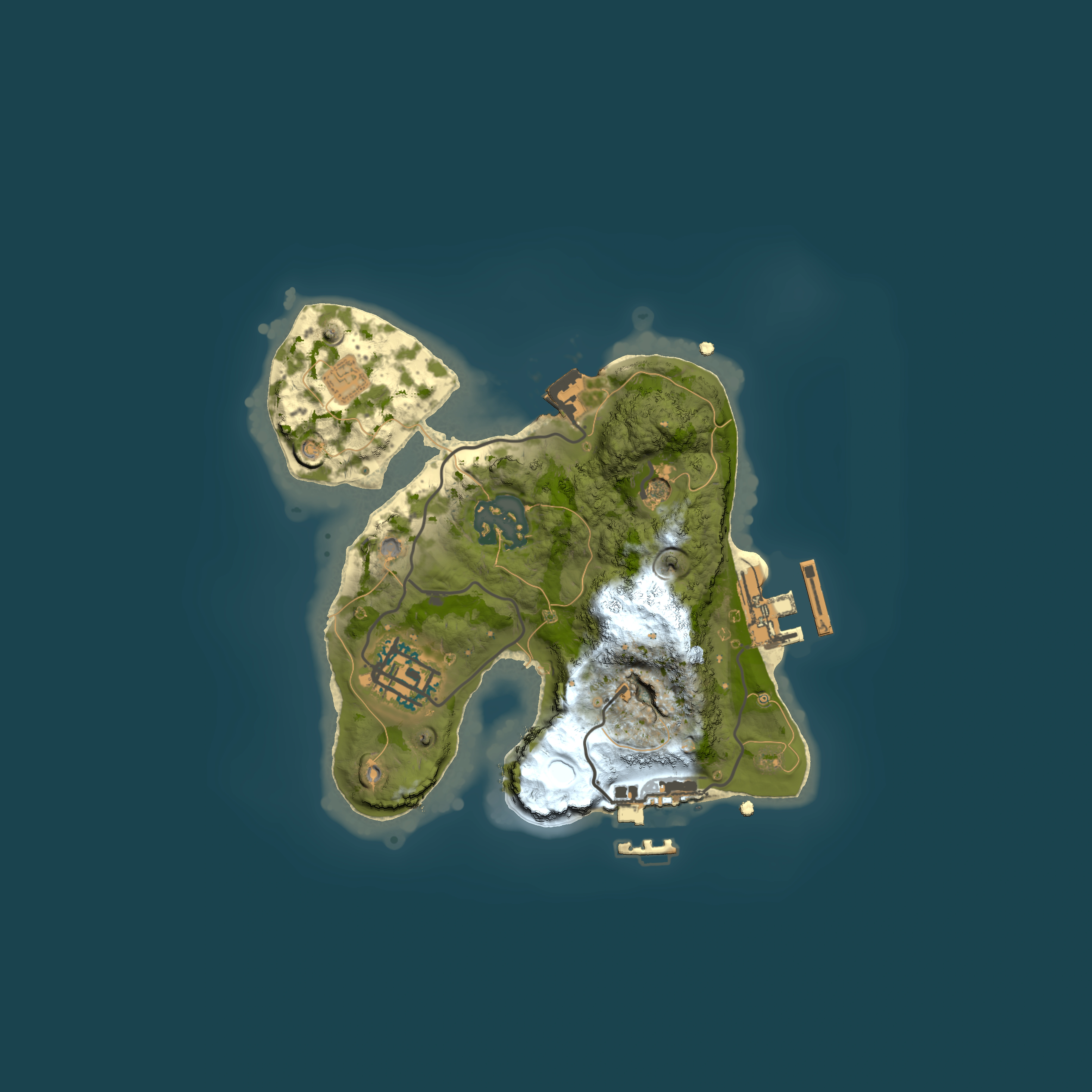 Full top-down render of Rust map seed 1758428061, 2000x2000m