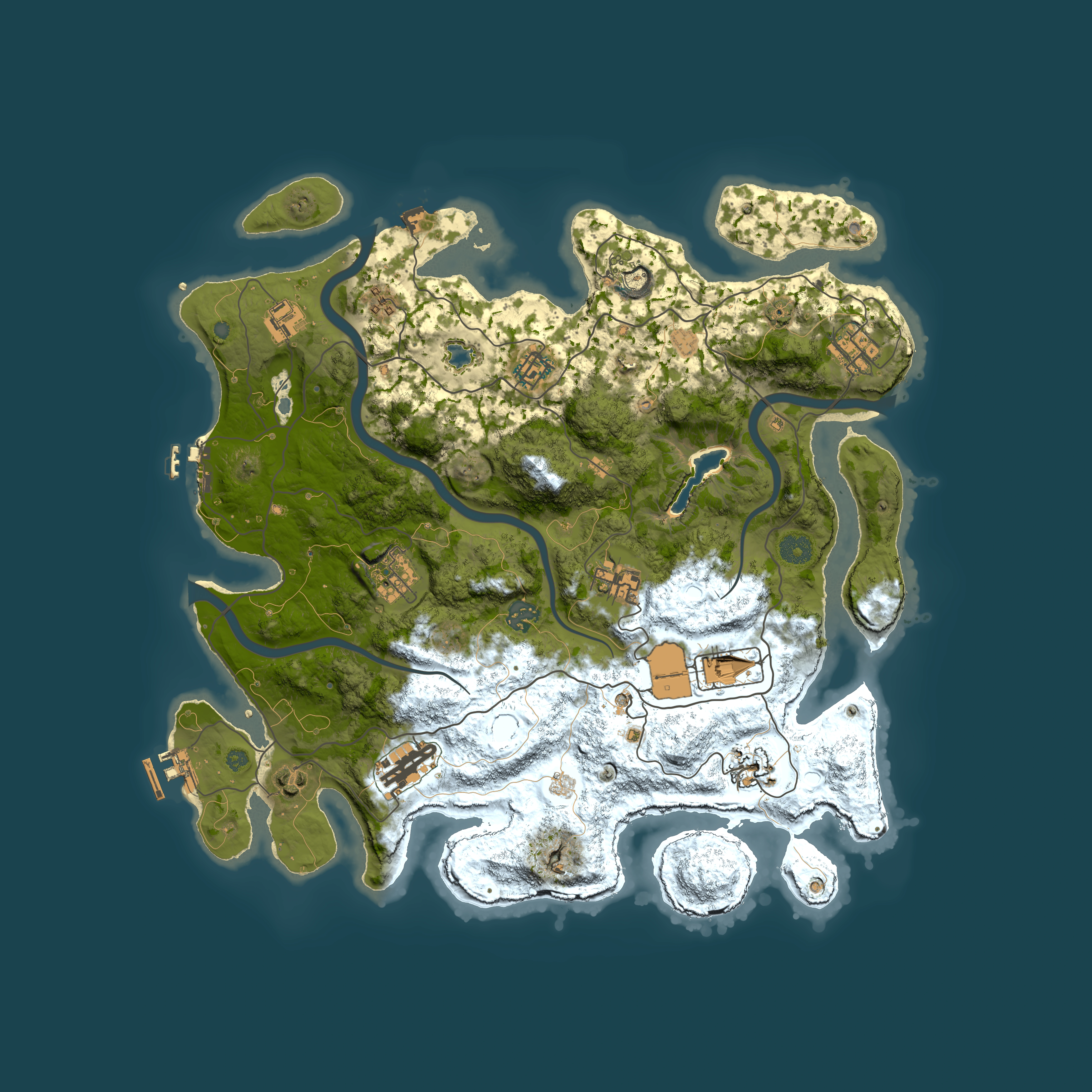 Full top-down render of Rust map seed 1838157758, 4000x4000m