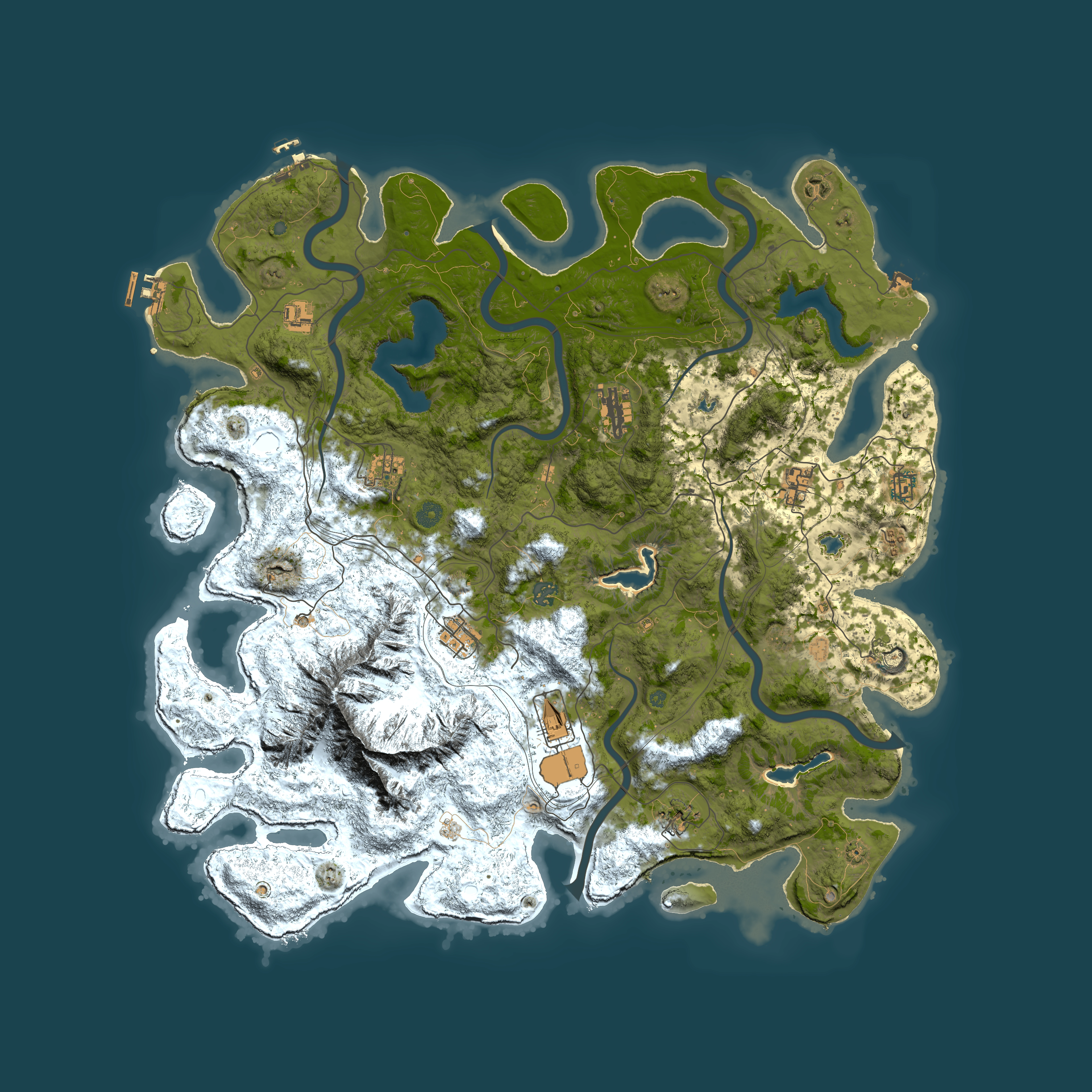 Full top-down render of Rust map seed 1038219650, 5000x5000m