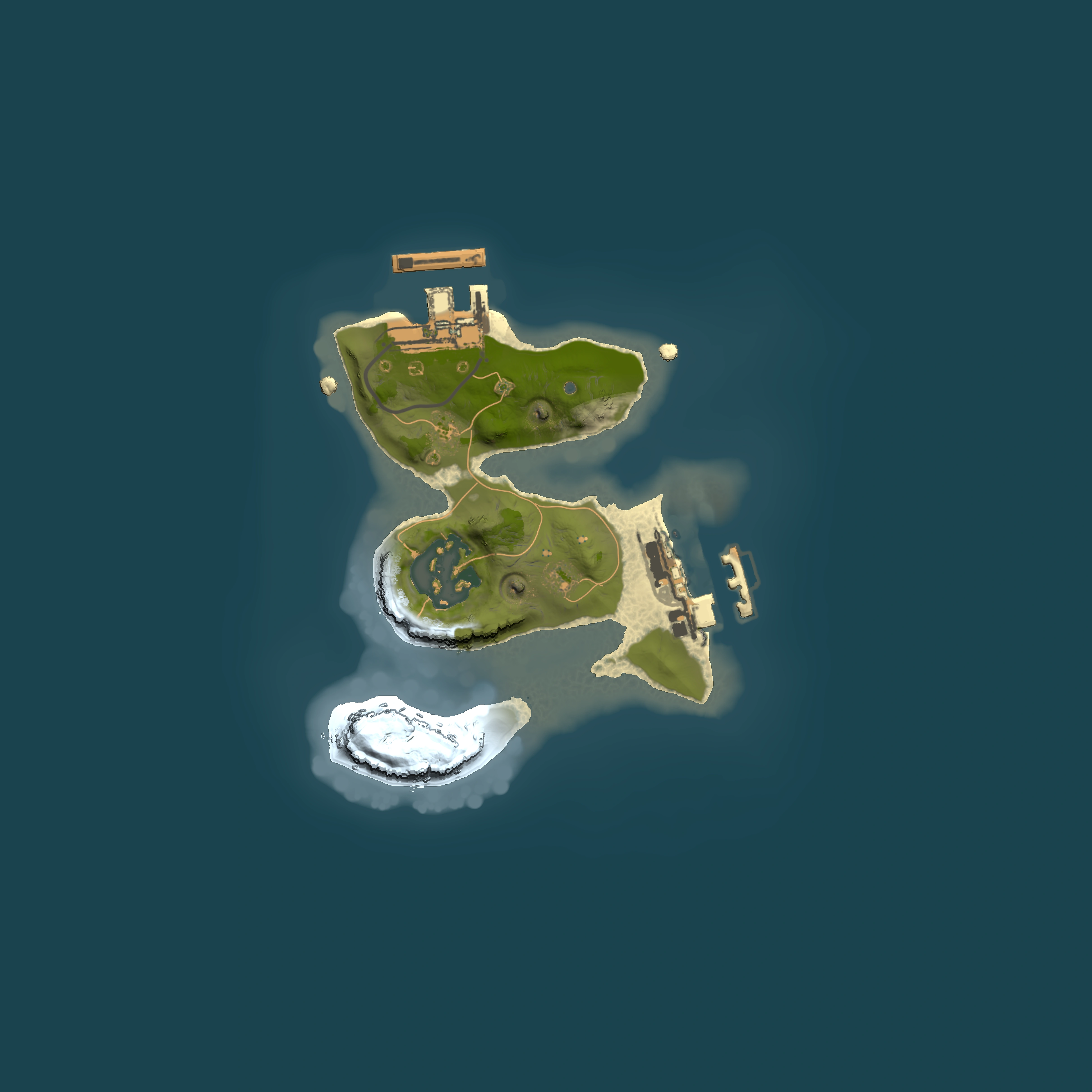 Full top-down render of Rust map seed 498234838, 1500x1500m