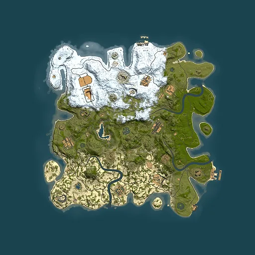 Rust map seed 1302716993, 4000x4000m top-down preview