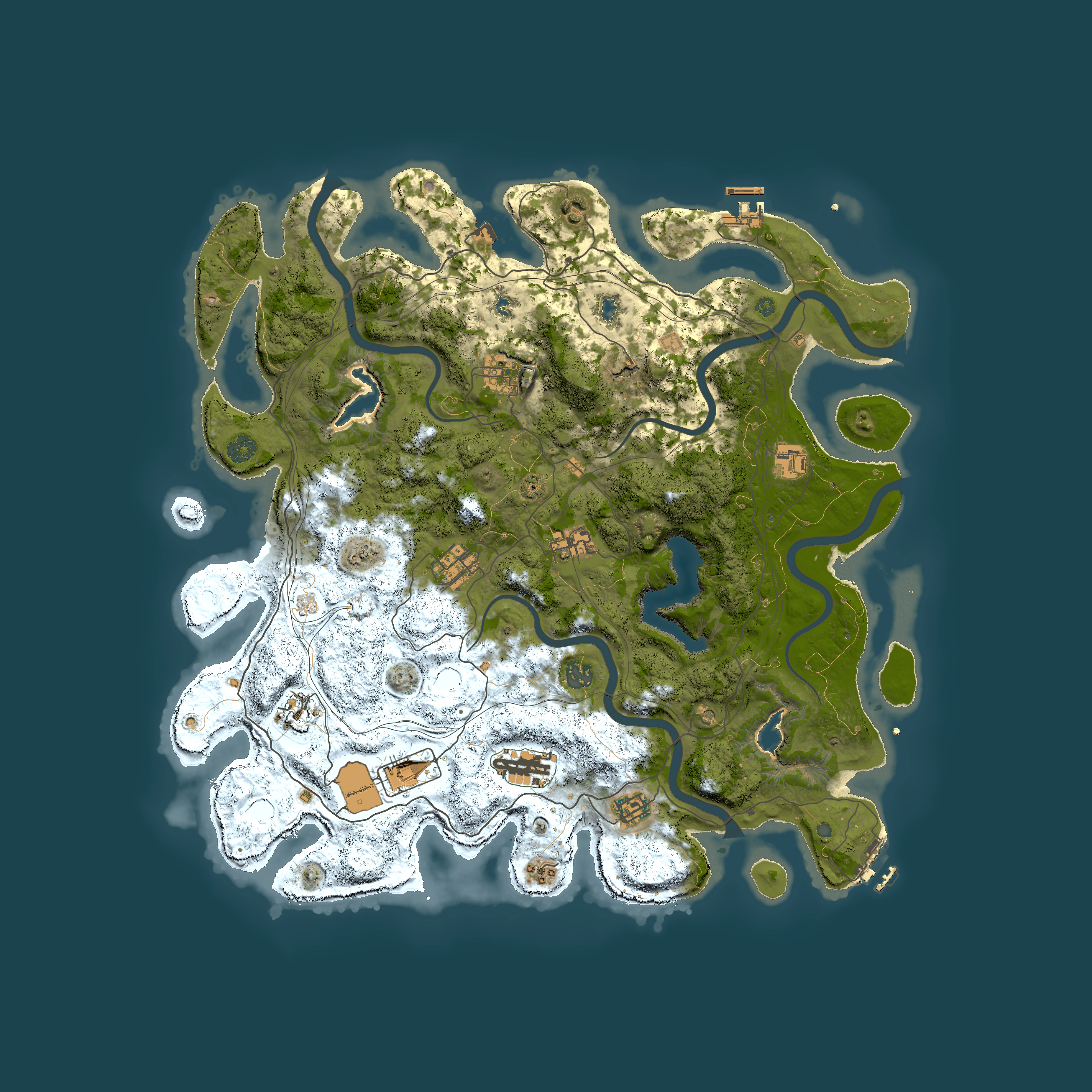 Full top-down render of Rust map seed 486756268, 4500x4500m