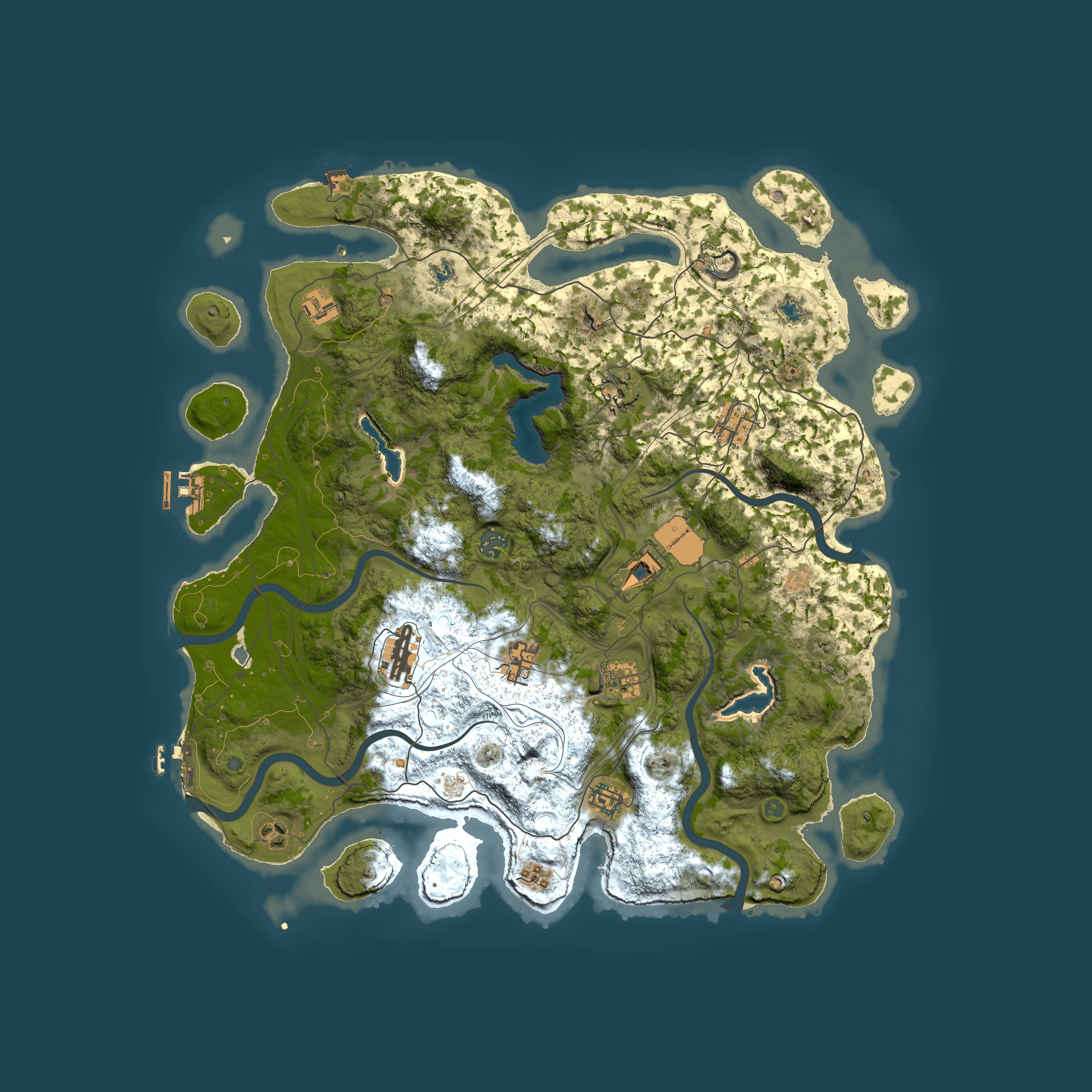 Full top-down render of Rust map seed 2092363040, 4500x4500m