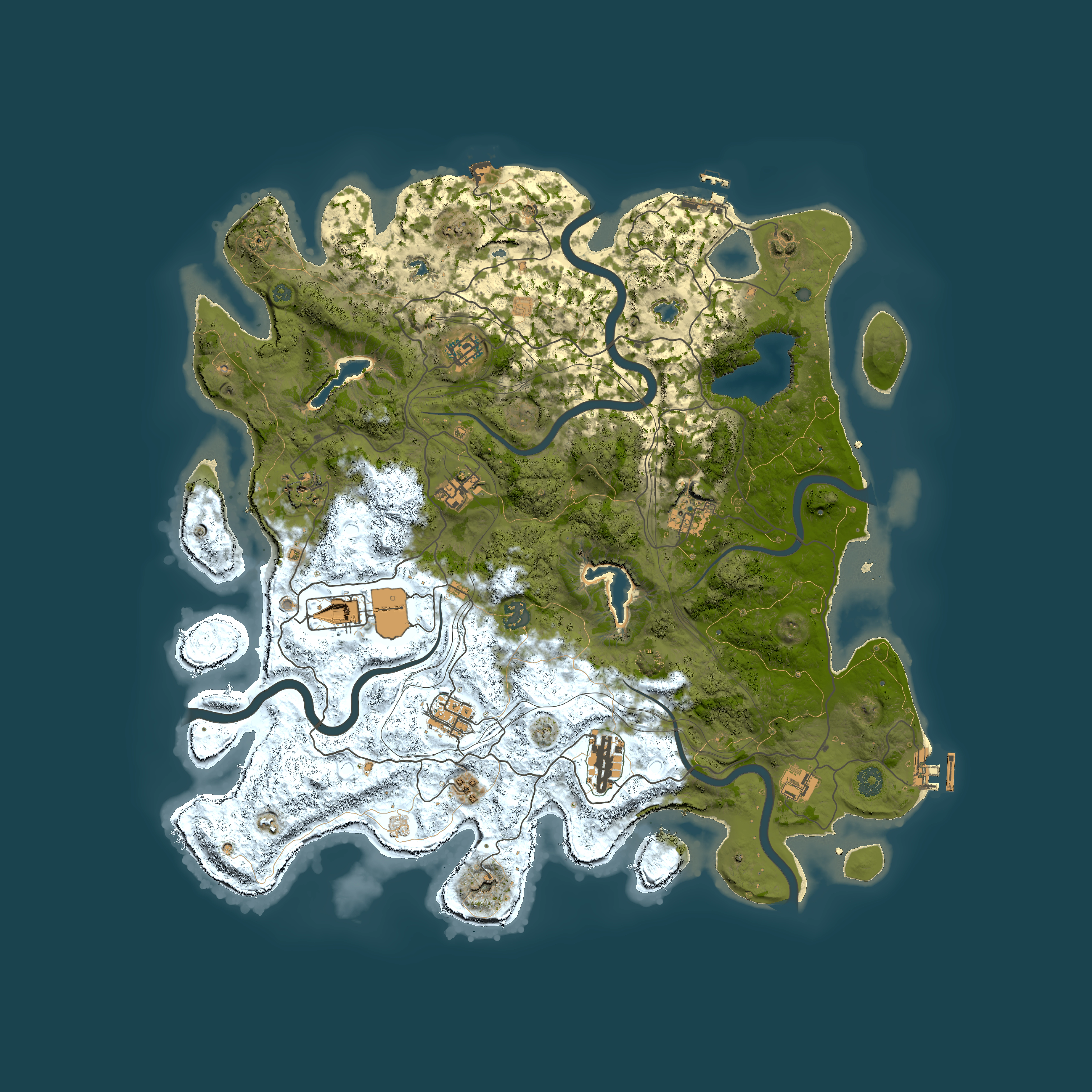 Full top-down render of Rust map seed 91139848, 4500x4500m