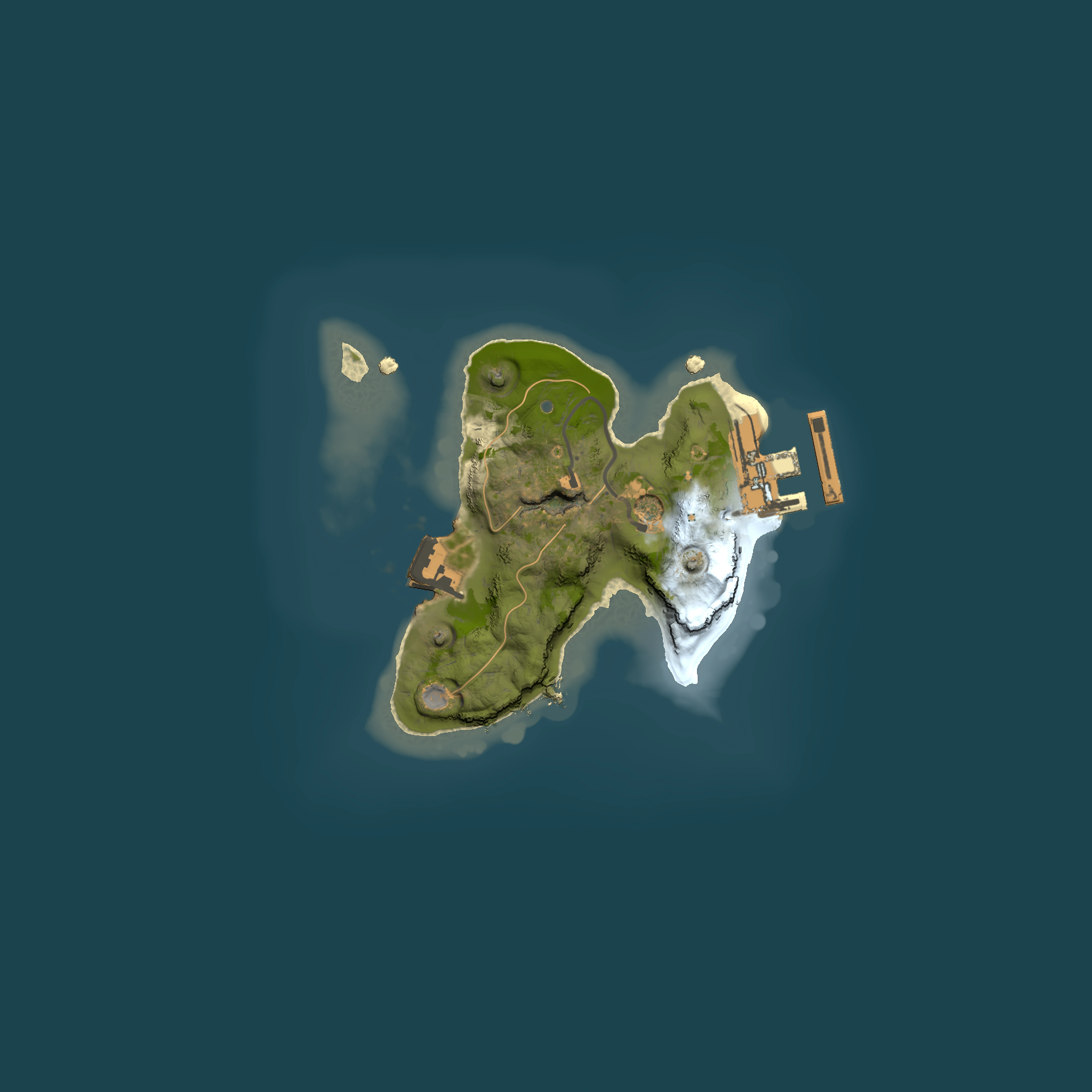 Full top-down render of Rust map seed 1240334691, 1500x1500m