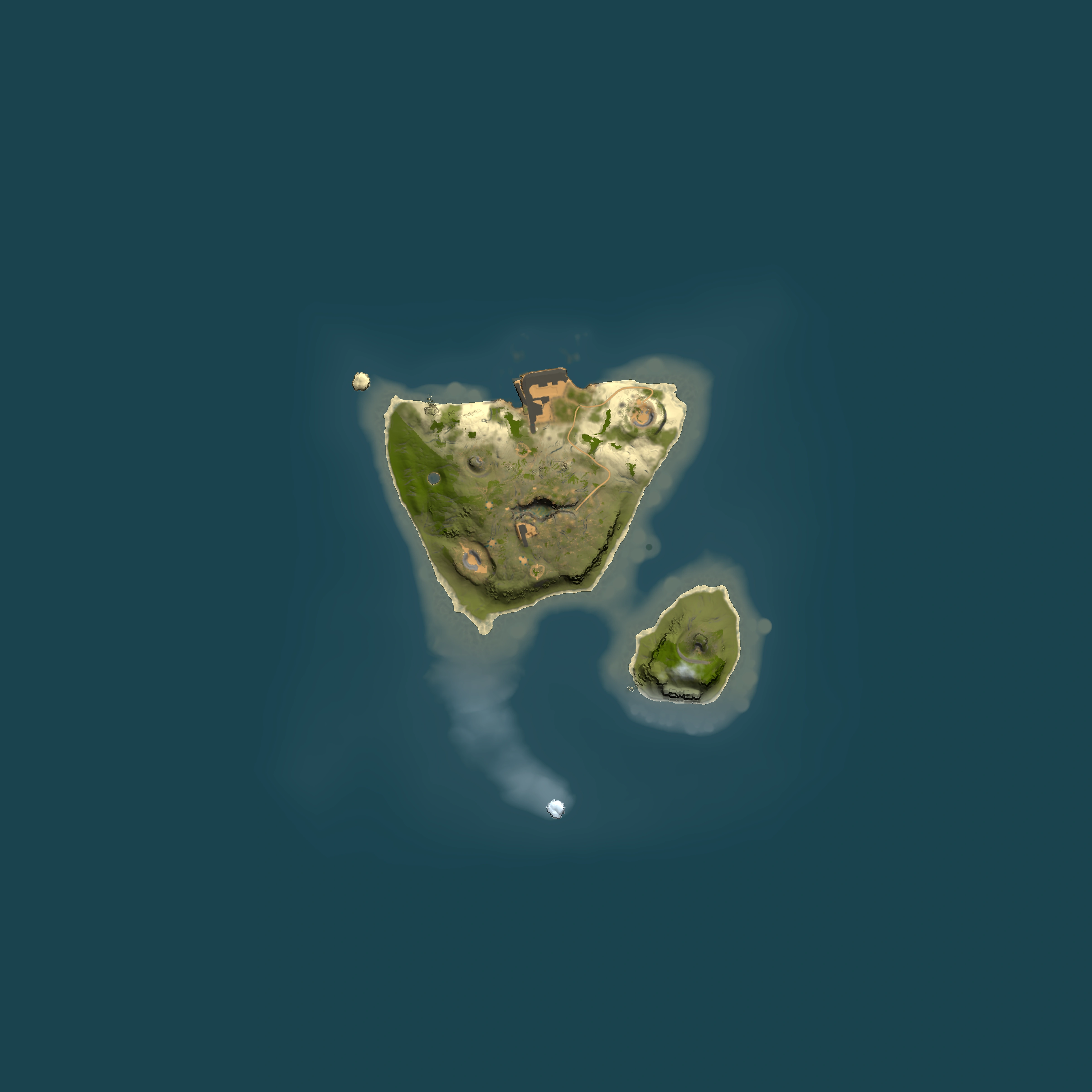 Full top-down render of Rust map seed 1992958131, 1500x1500m