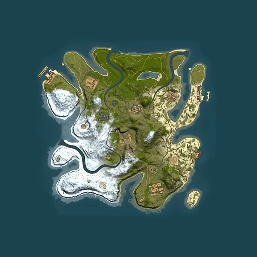 Rust map seed 963842721, 3000x3000m top-down preview