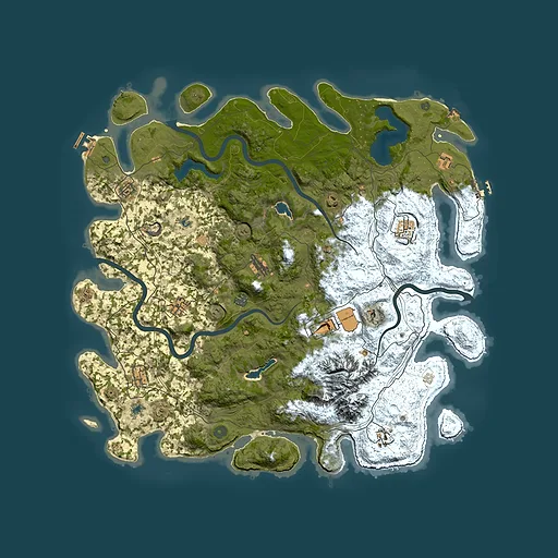 Rust map seed 895272187, 5000x5000m top-down preview