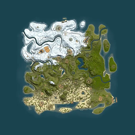 Rust map seed 2145563048, 4500x4500m top-down preview