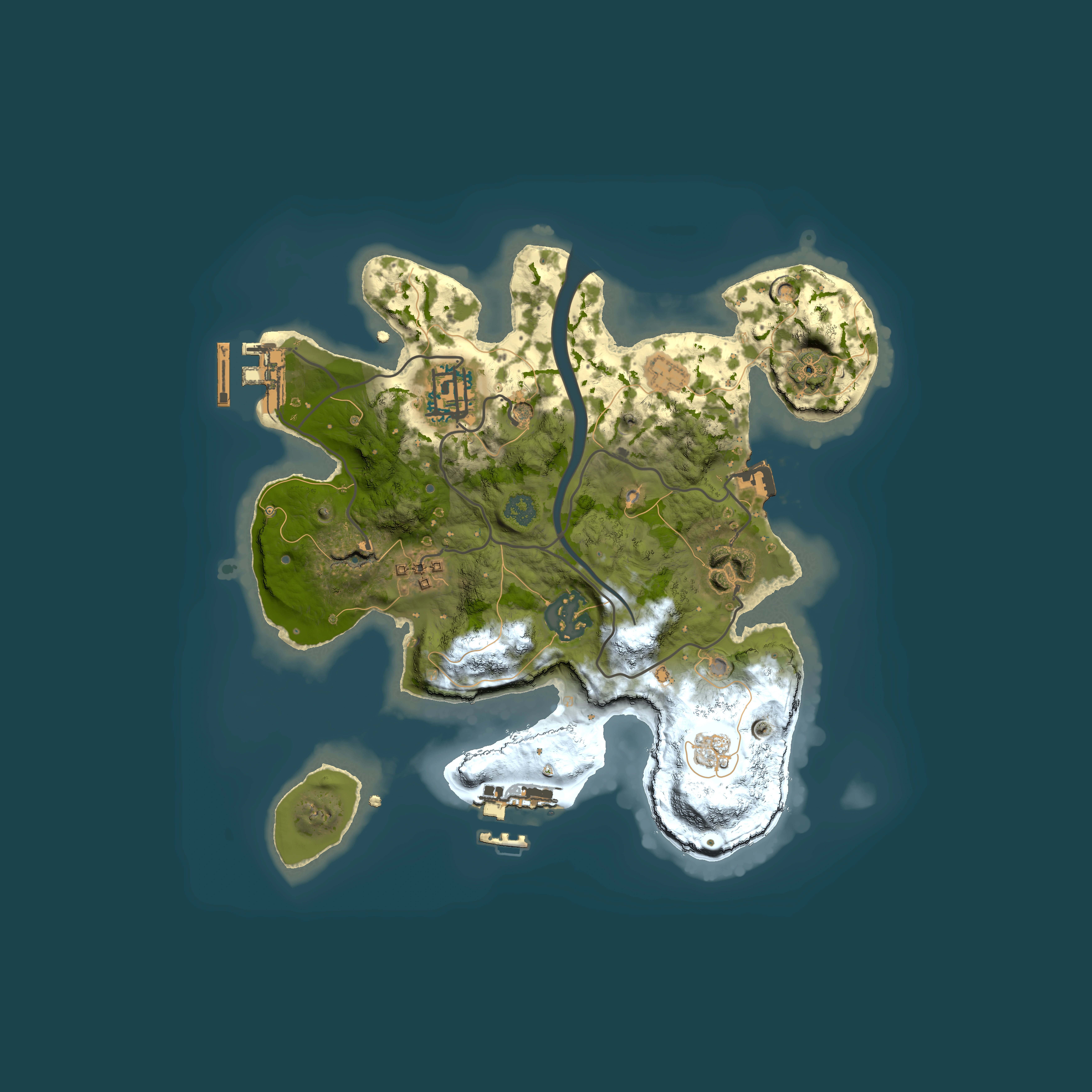 Full top-down render of Rust map seed 250592923, 2500x2500m