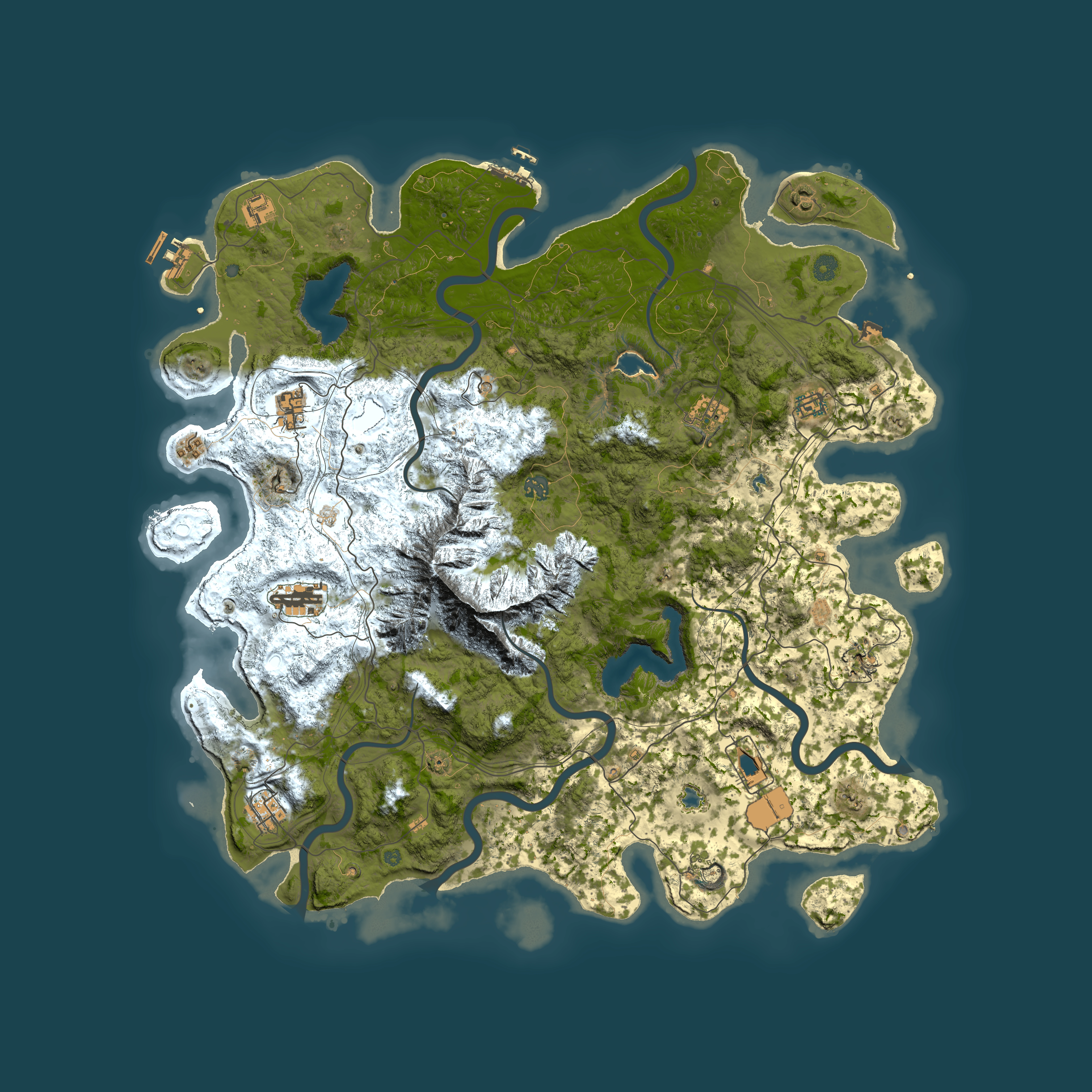 Full top-down render of Rust map seed 1886163993, 5000x5000m