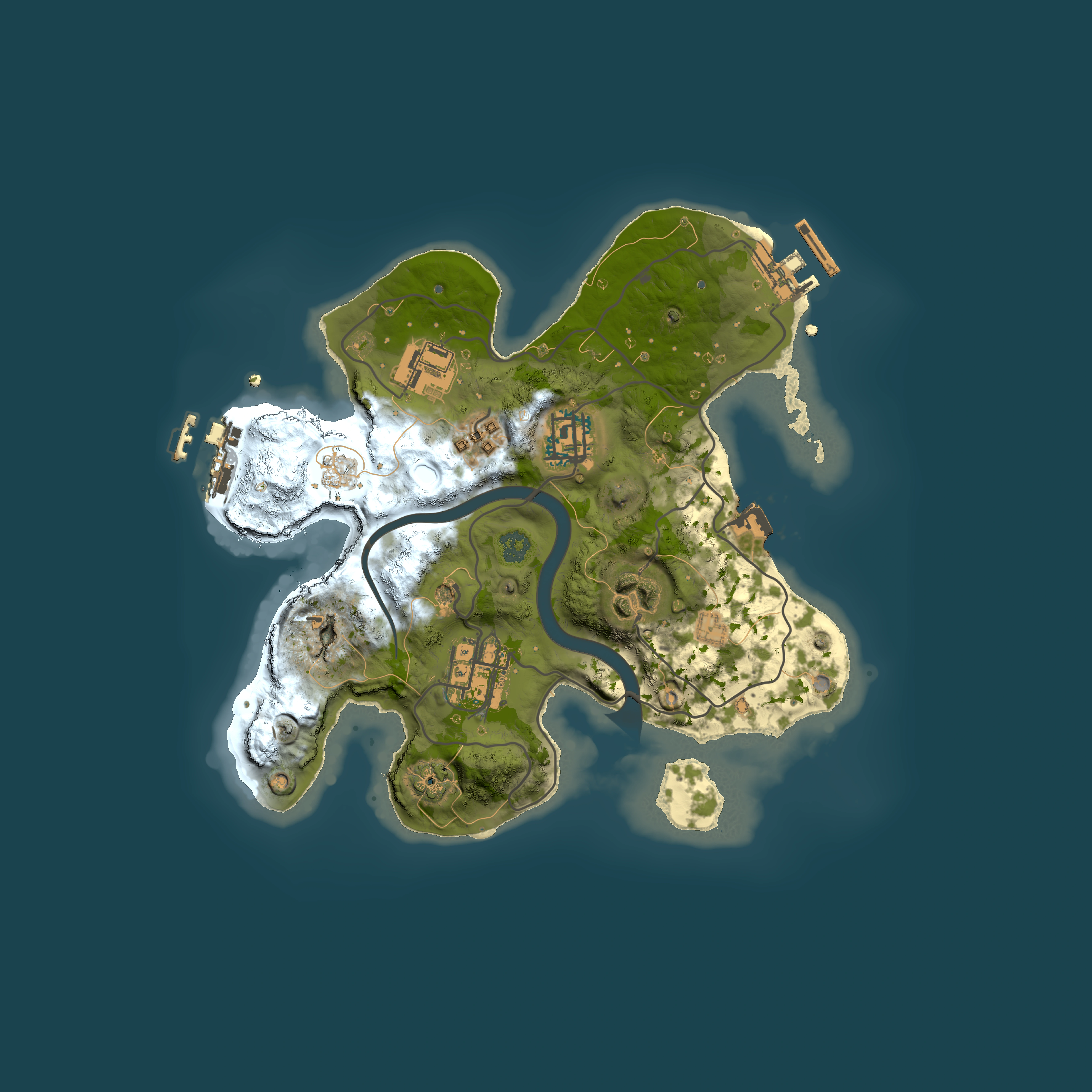 Full top-down render of Rust map seed 972119327, 2500x2500m