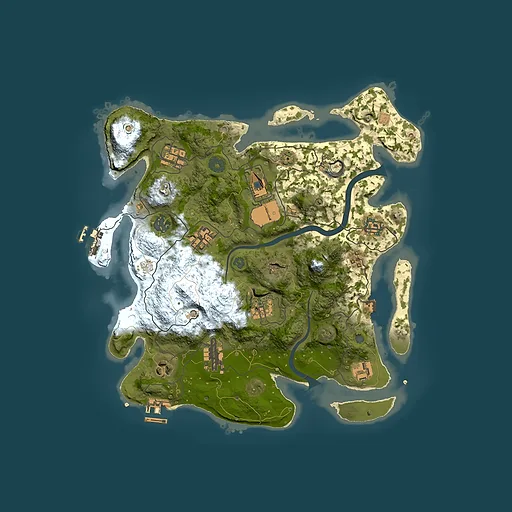 Rust map seed 2030631377, 3500x3500m top-down preview