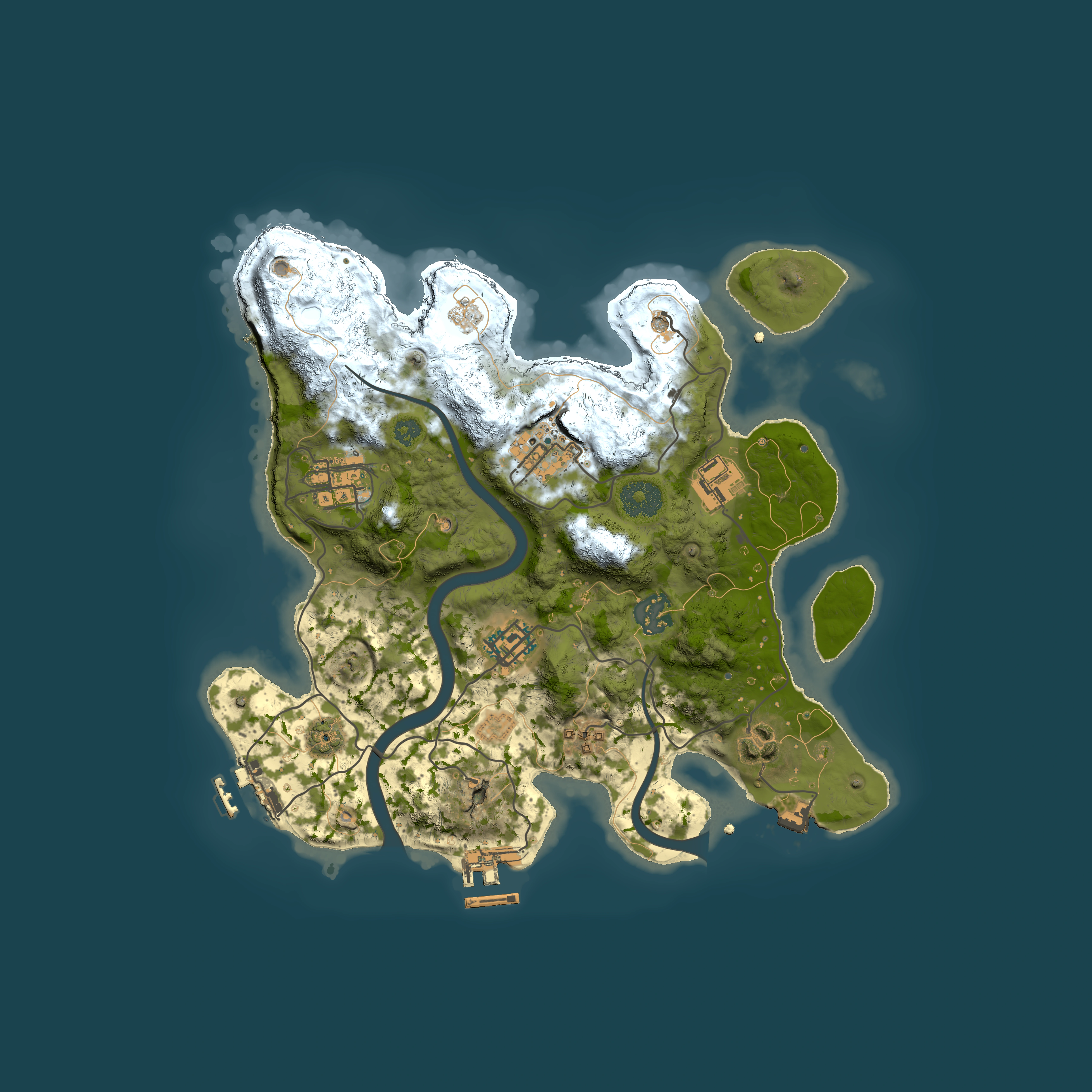 Full top-down render of Rust map seed 428394296, 3000x3000m