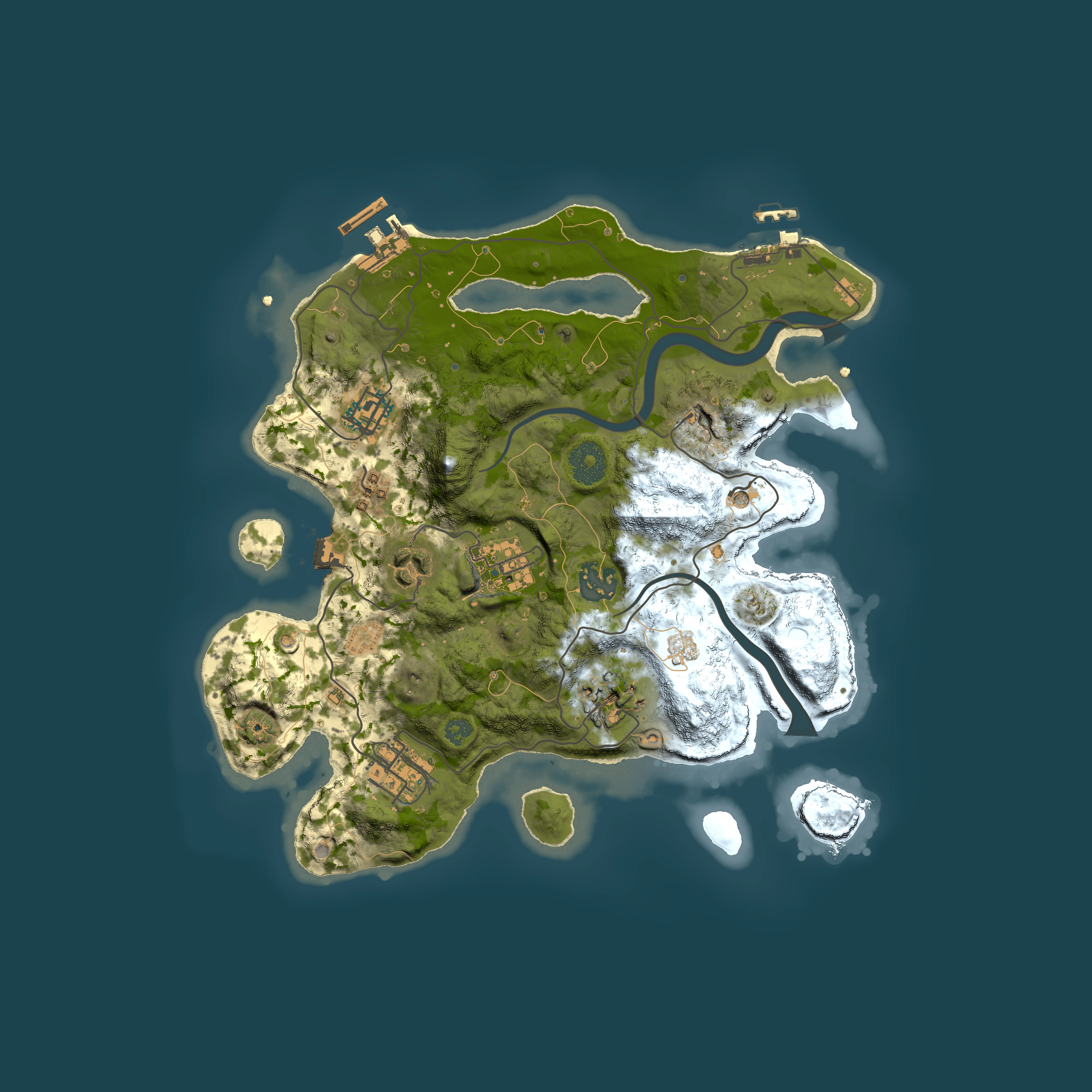 Full top-down render of Rust map seed 1449507174, 3000x3000m