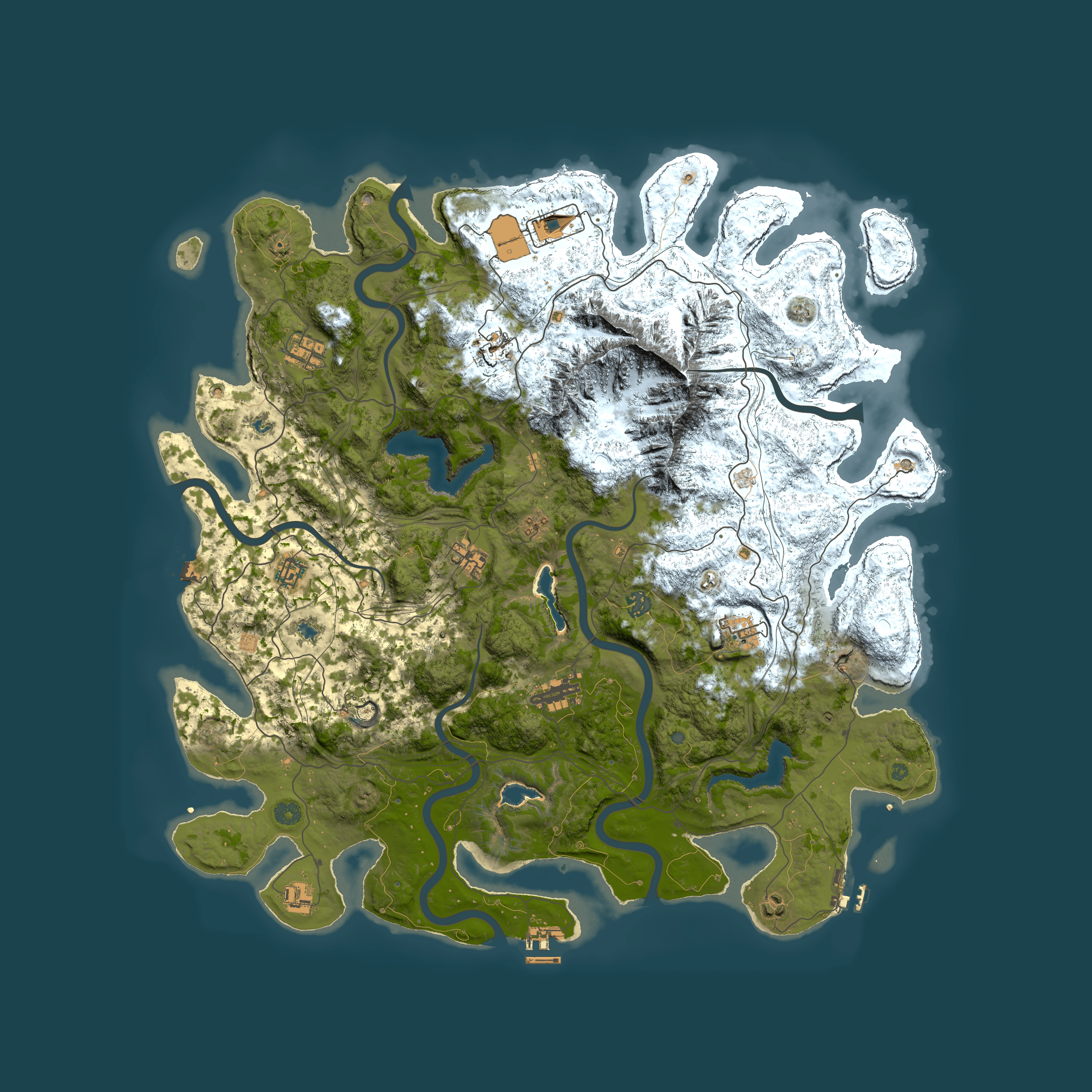 Full top-down render of Rust map seed 1215192594, 5000x5000m