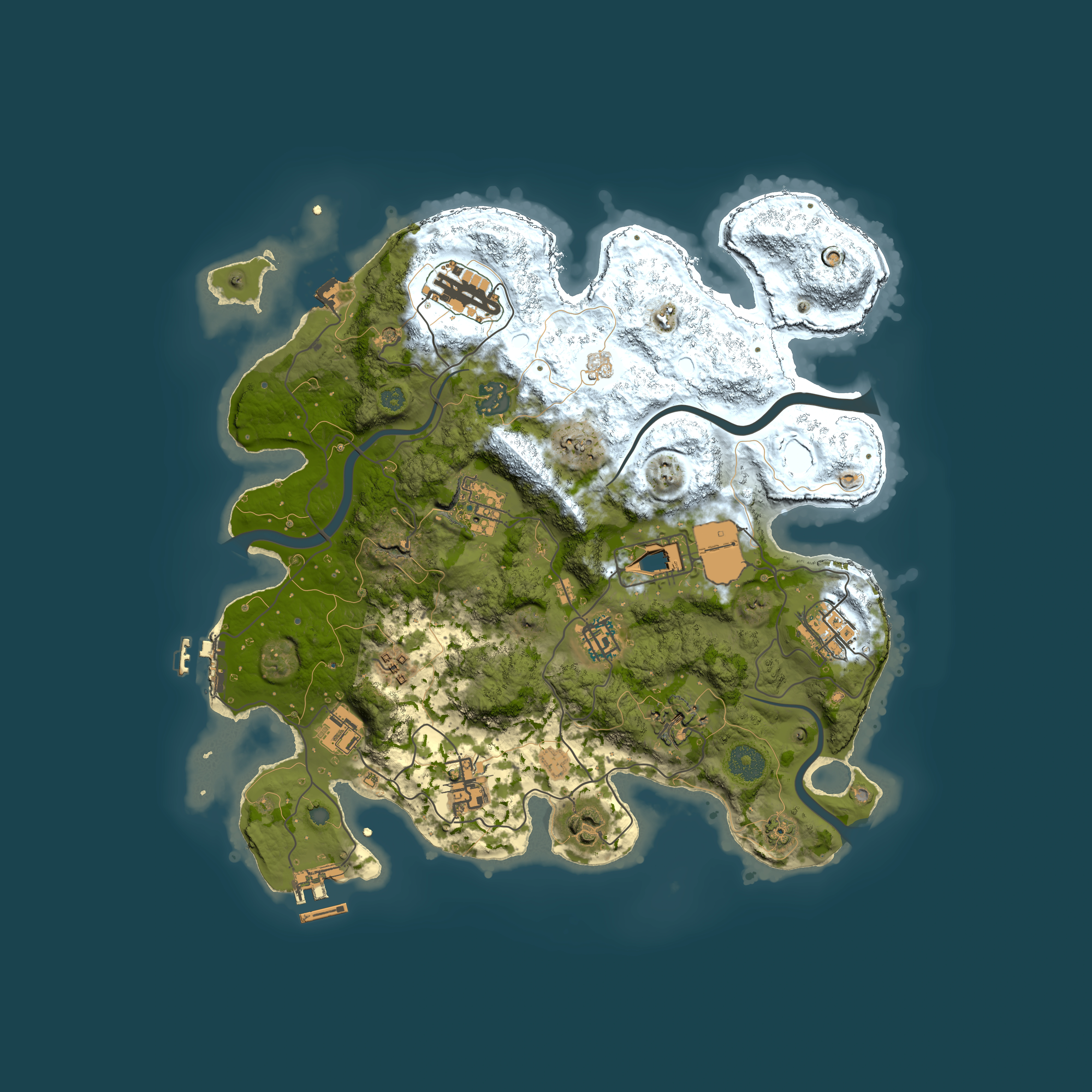 Full top-down render of Rust map seed 656931266, 3500x3500m