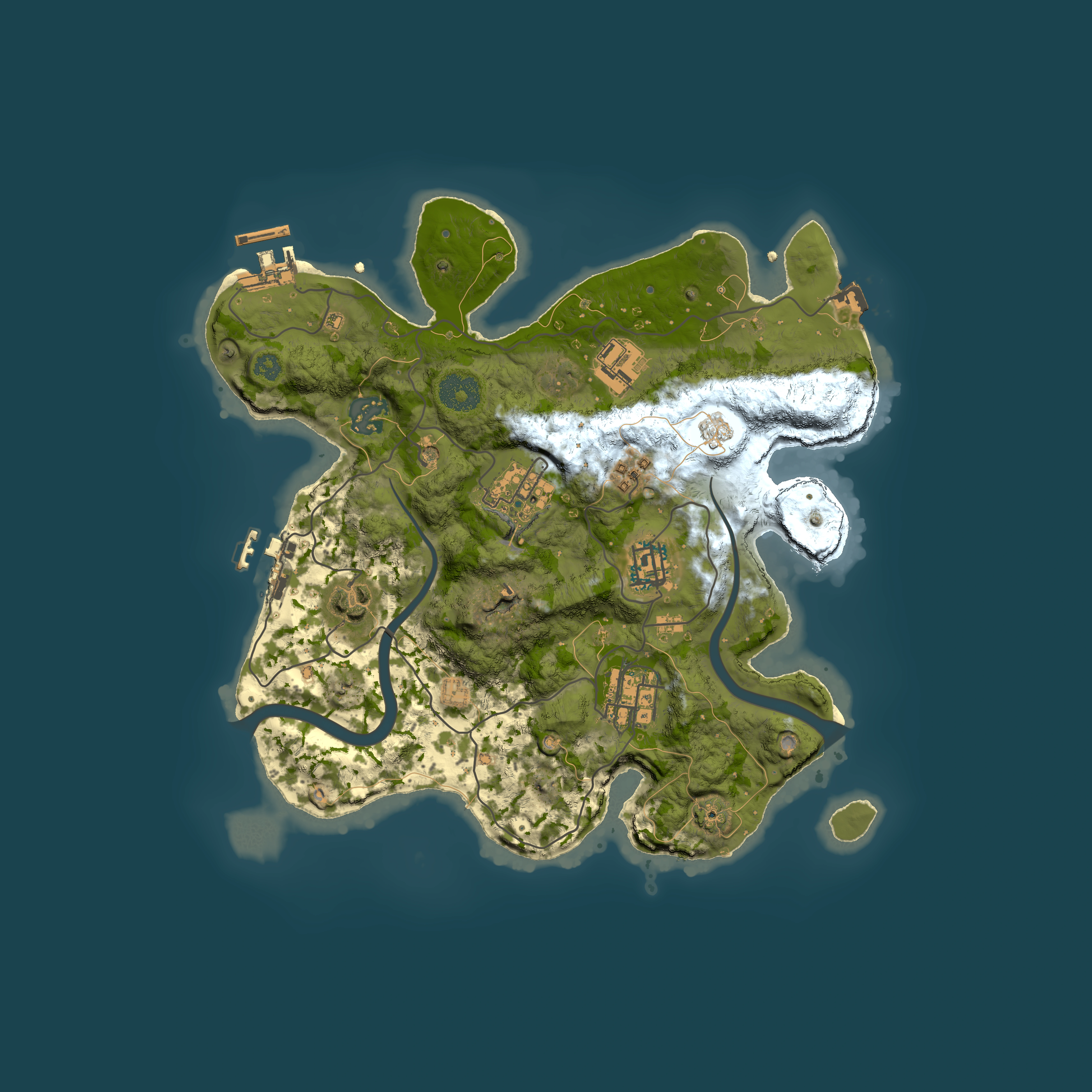 Full top-down render of Rust map seed 1835322692, 3000x3000m