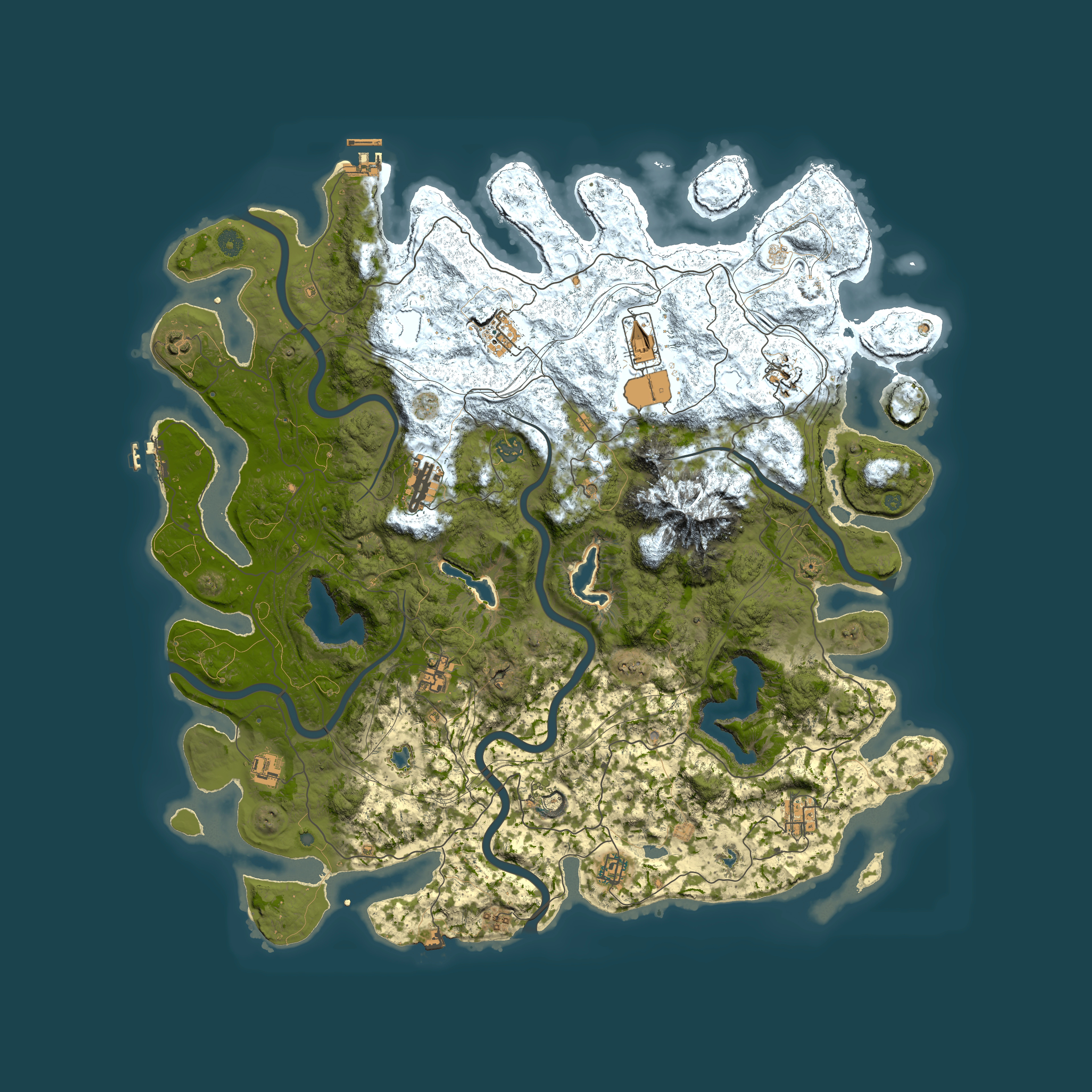 Full top-down render of Rust map seed 1885613285, 5000x5000m
