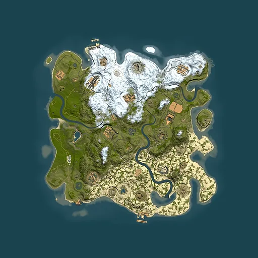 Rust map seed 1341067577, 4000x4000m top-down preview