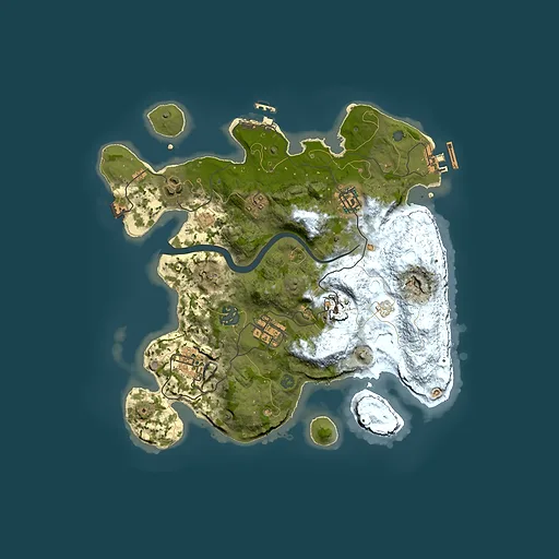 Rust map seed 1057301687, 3000x3000m top-down preview