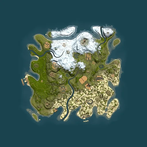 Rust map seed 109055919, 3500x3500m top-down preview